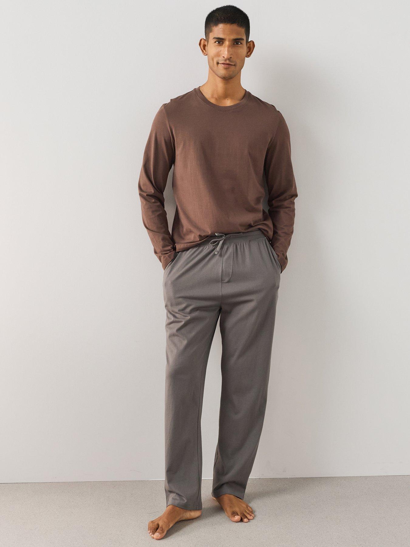 The Very Collection Essential Long Sleeve T-Shirt  &  Trouser Set - Brown