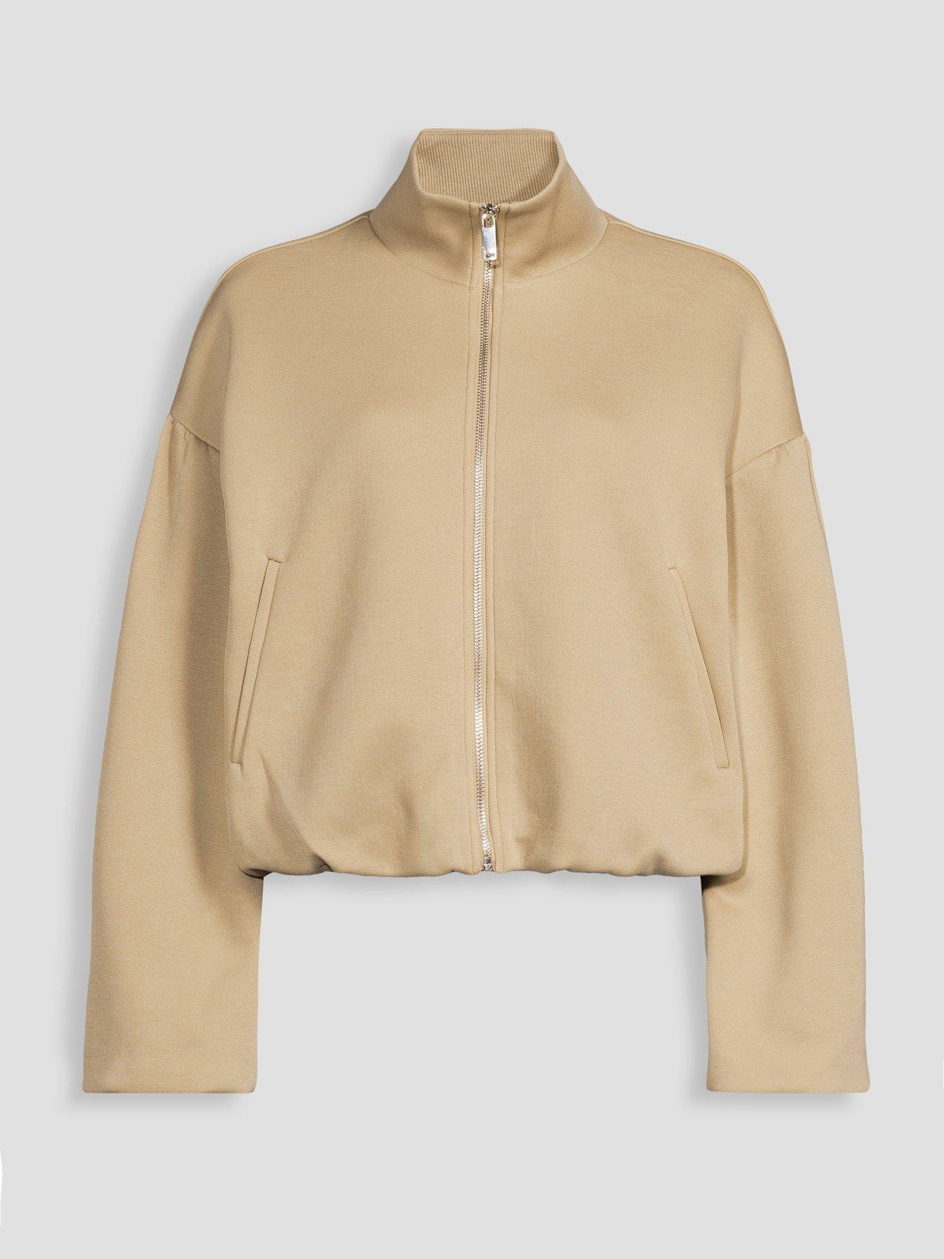 Image 7 of 7 of The Very Collection Funnel Neck Bubble Hem Jacket - Green