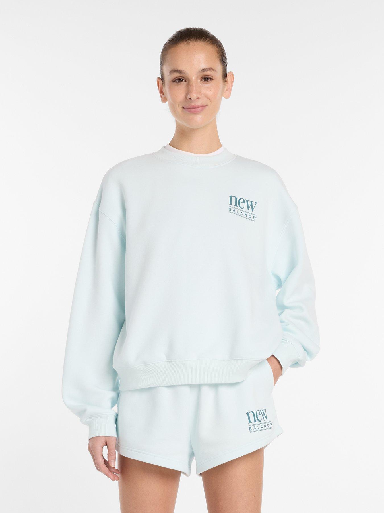 New Balance Womens Reimagined Fleece Crew - Blue