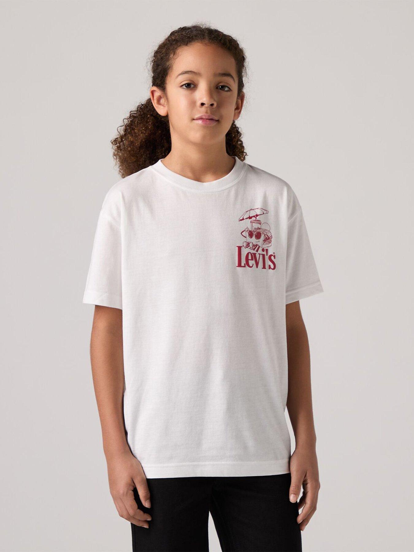 Image 1 of 6 of Levi's Boys Burger Meal Short Sleeve T-Shirt - White
