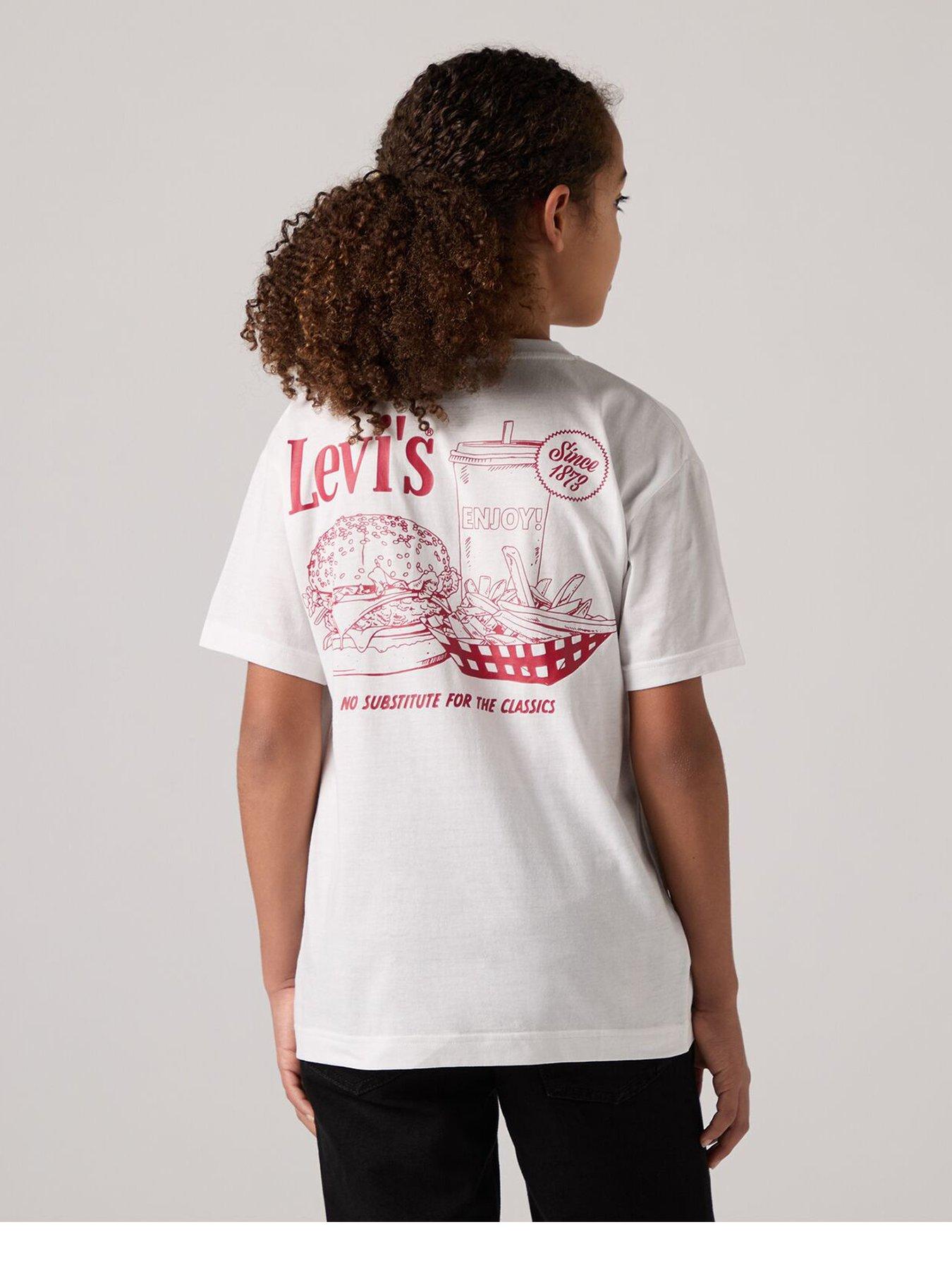 Image 3 of 6 of Levi's Boys Burger Meal Short Sleeve T-Shirt - White