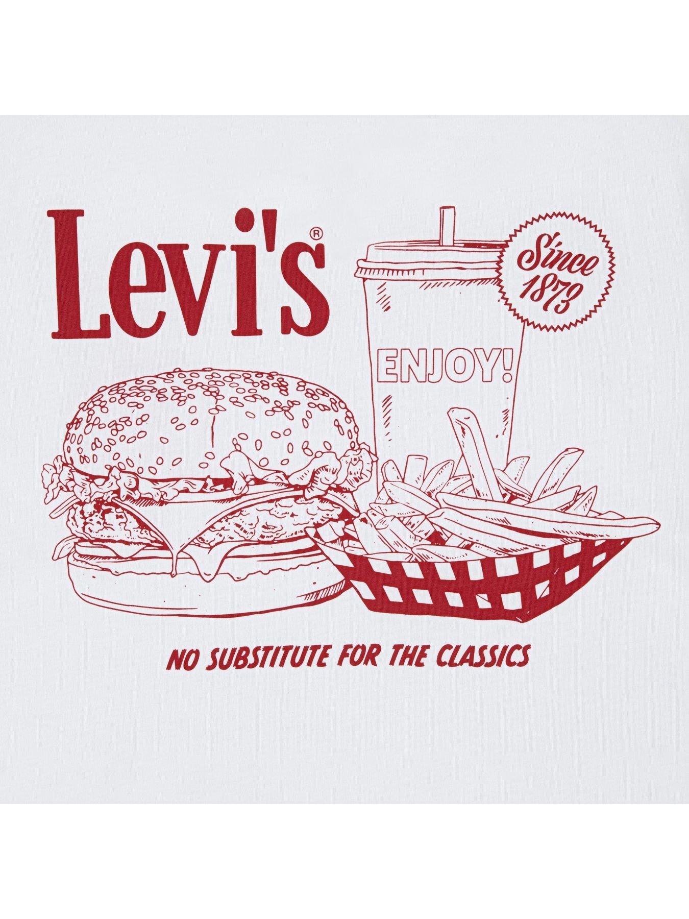 Image 4 of 6 of Levi's Boys Burger Meal Short Sleeve T-Shirt - White