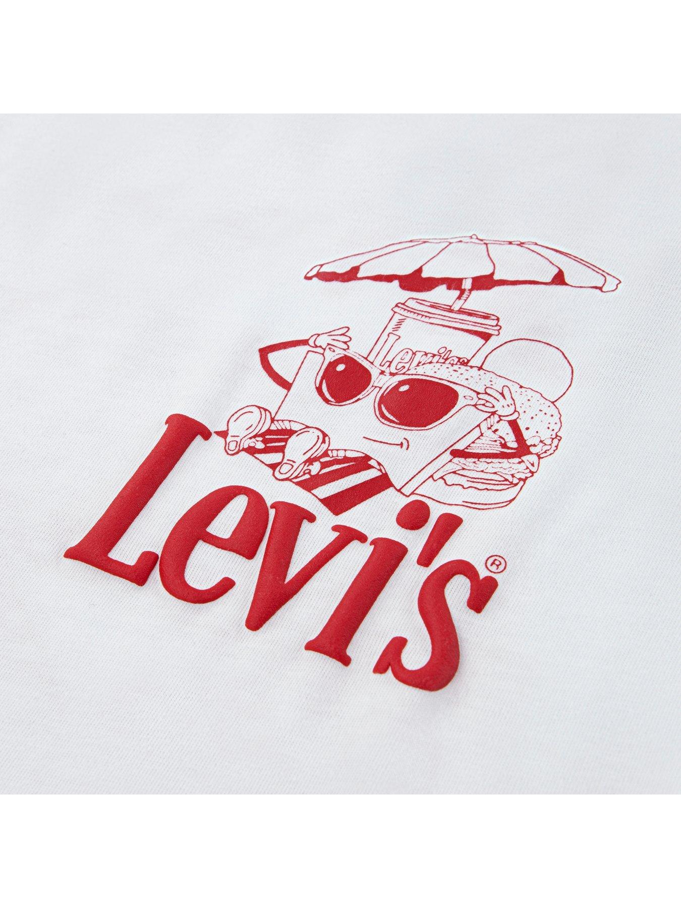 Image 5 of 6 of Levi's Boys Burger Meal Short Sleeve T-Shirt - White
