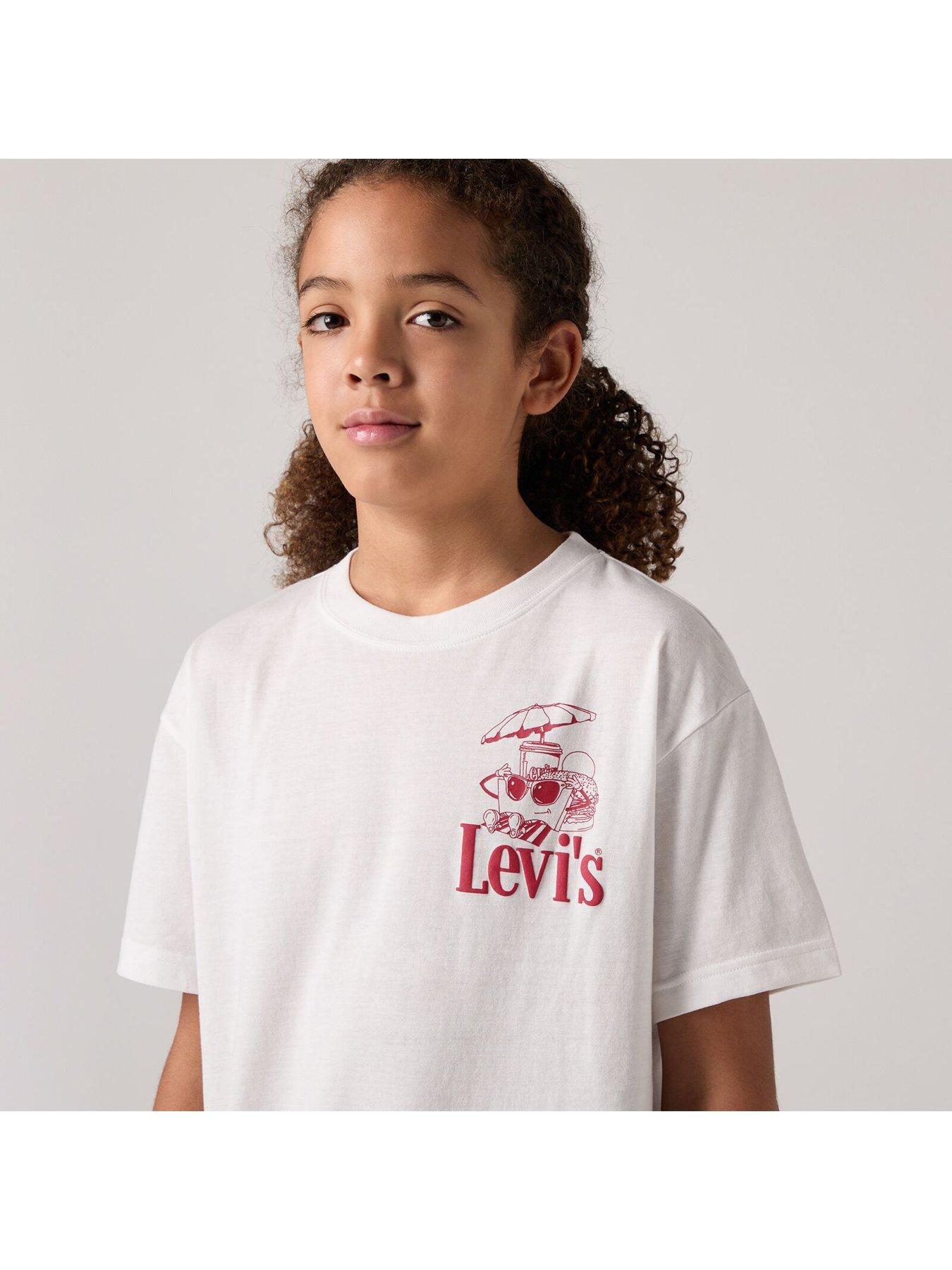 Image 6 of 6 of Levi's Boys Burger Meal Short Sleeve T-Shirt - White