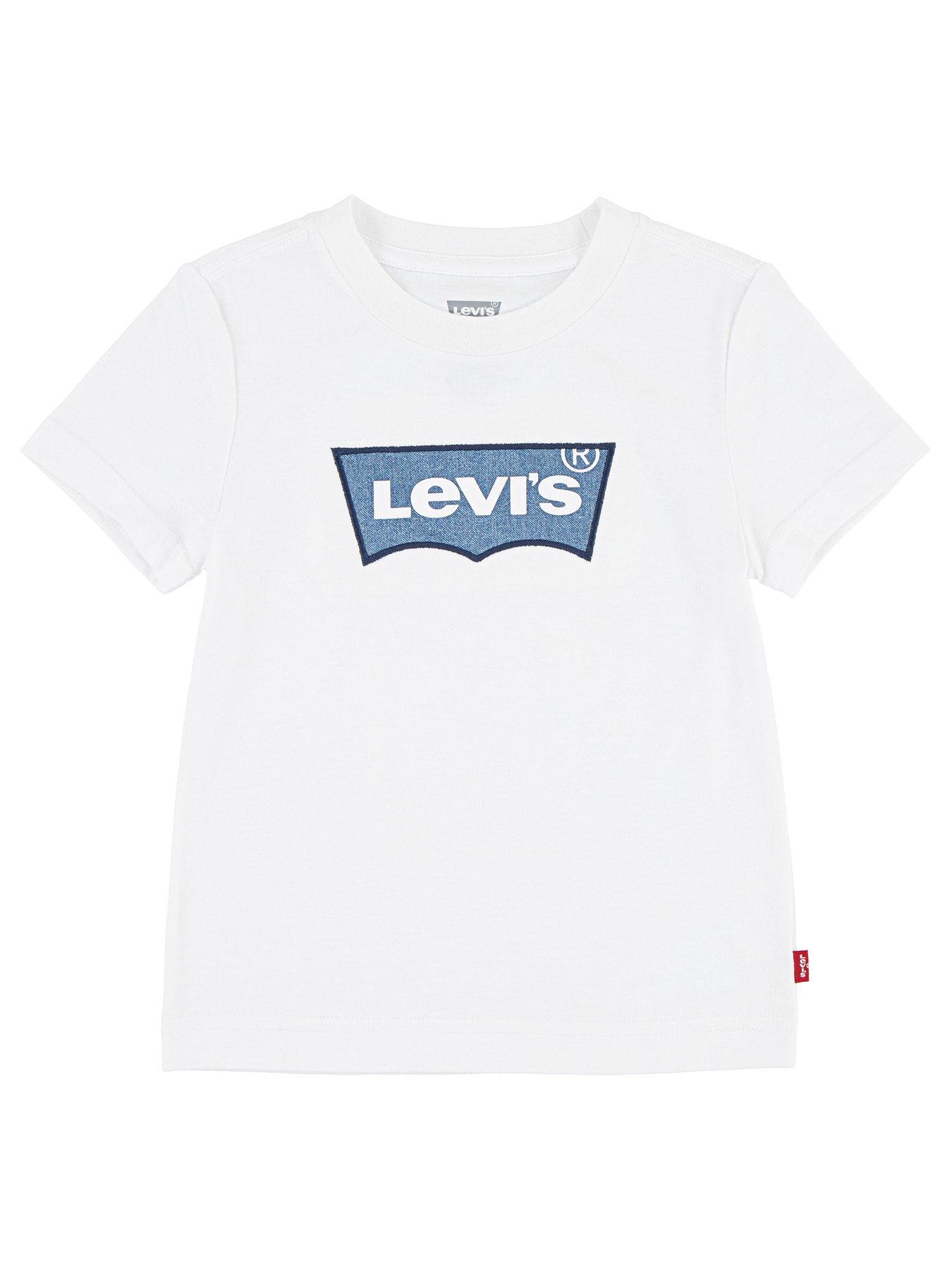 Image 1 of 4 of Levi's Boys Short Sleeve Batwing T-Shirt - White