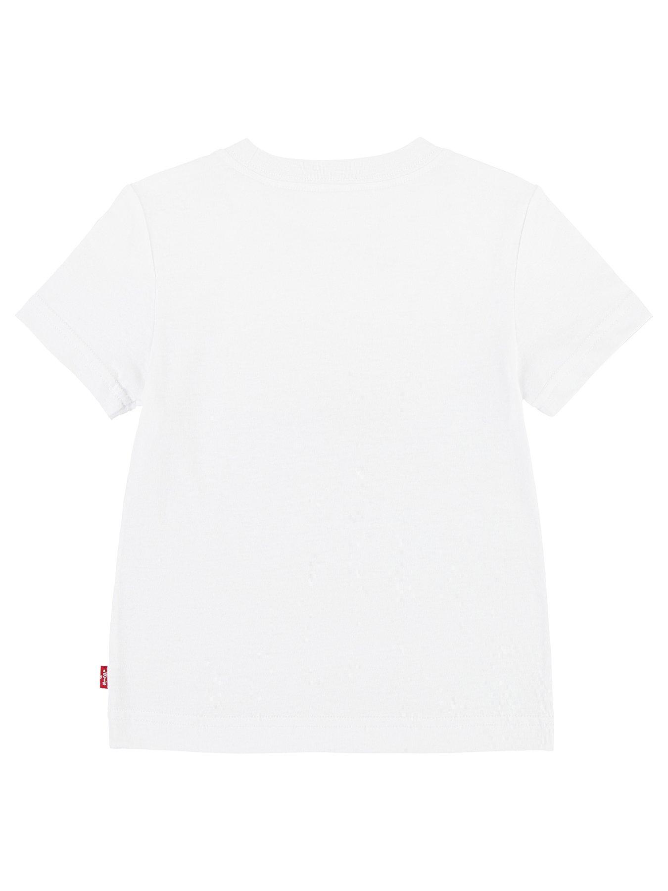 Image 2 of 4 of Levi's Boys Short Sleeve Batwing T-Shirt - White