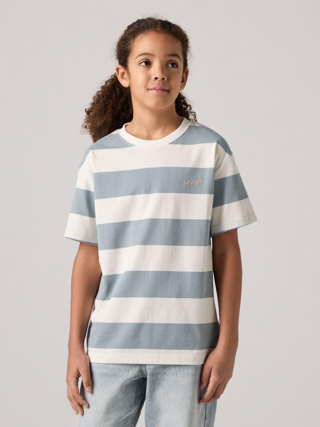 Levi's Boys Big Stripe Short Sleeve T-shirt - Grey