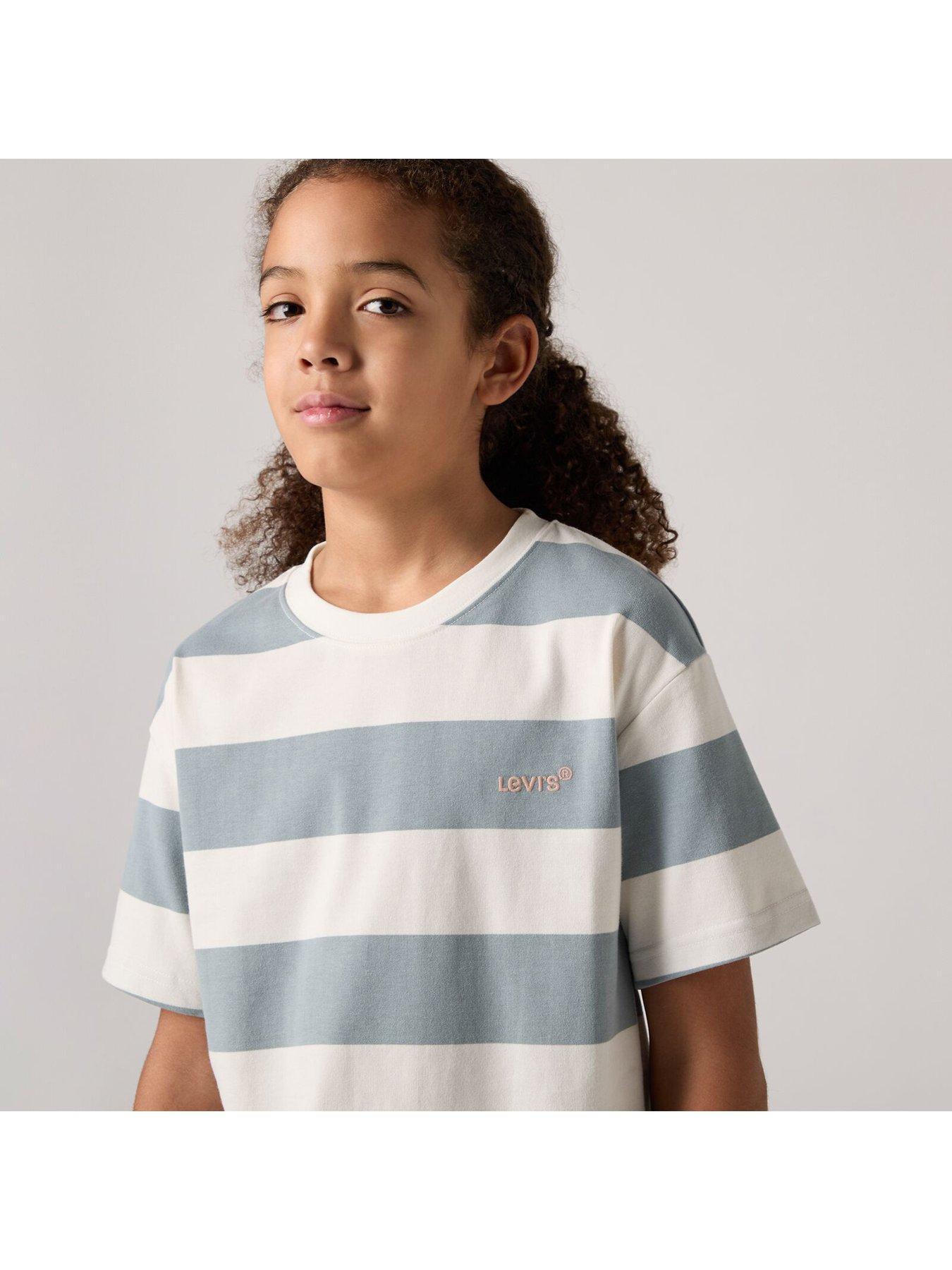 Image 4 of 5 of Levi's Boys Big Stripe Short Sleeve T-shirt - Grey