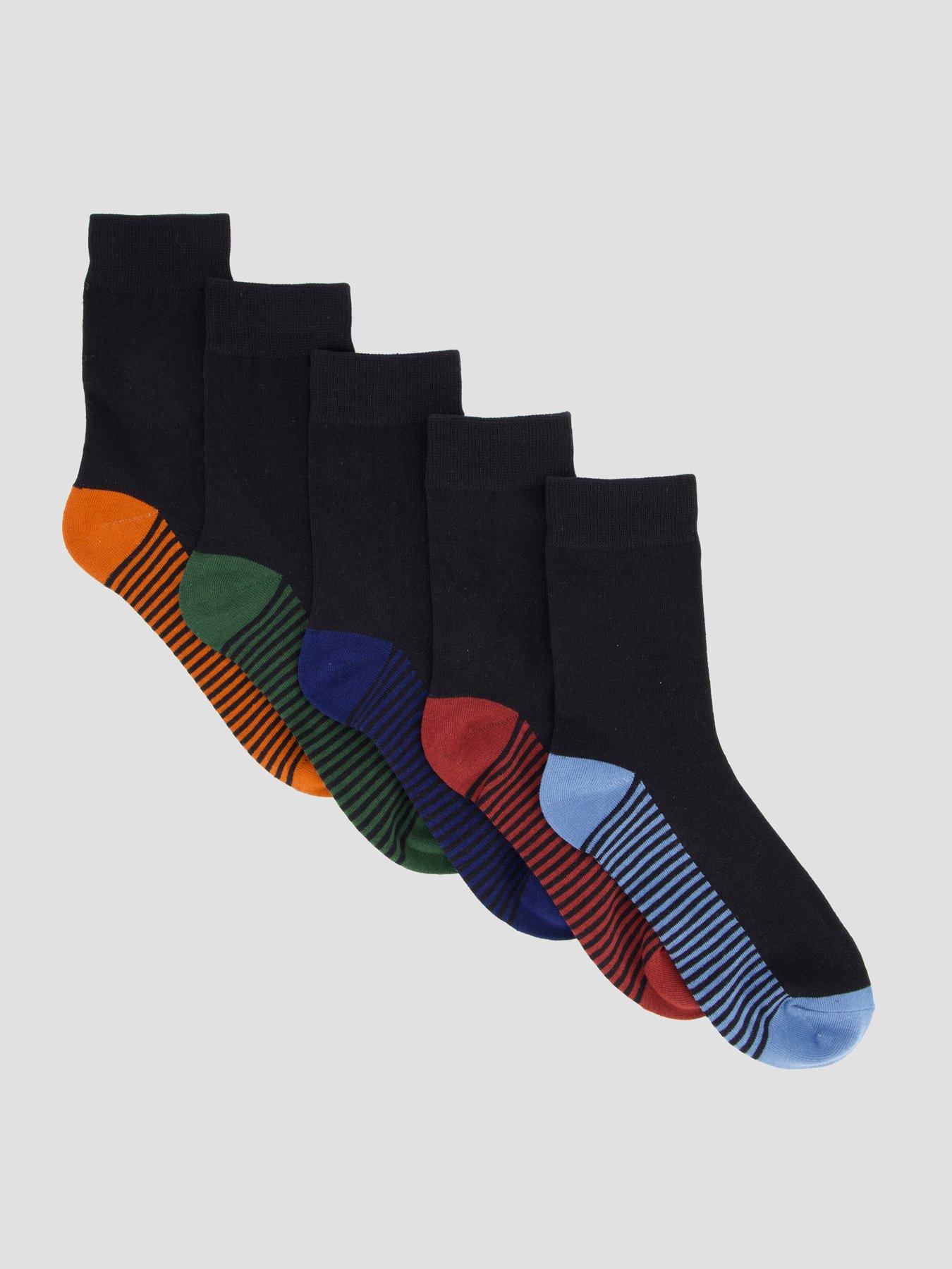 Image 1 of 3 of The Very Collection 5 Pack Heel &amp; Toe Socks - Multi