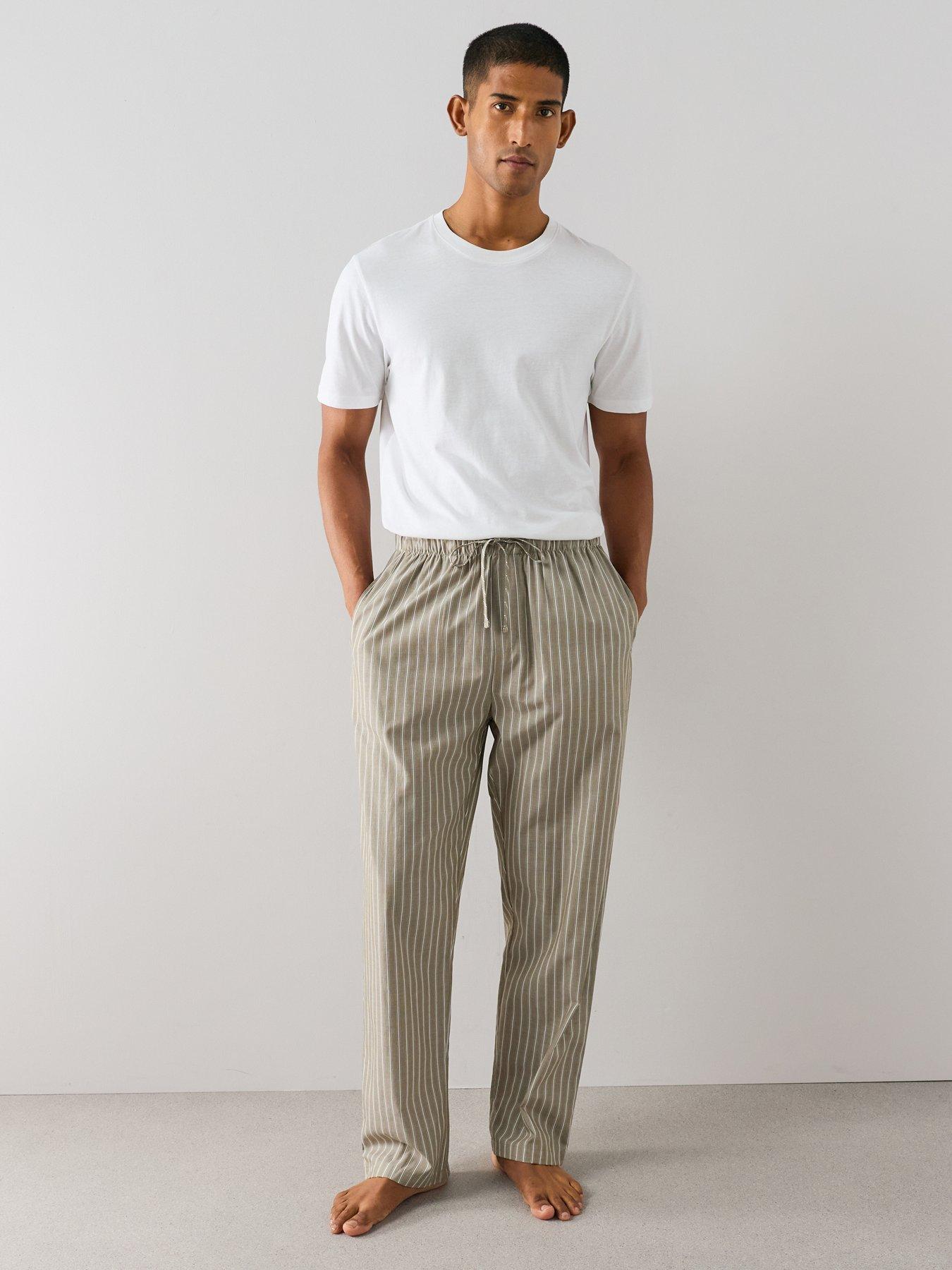 Image 1 of 7 of The Very Collection Pure Cotton Striped Pyjama Bottoms - Multi