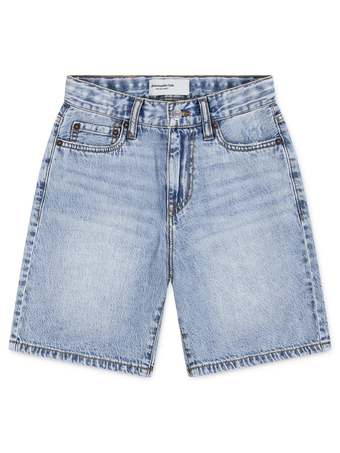 Abercrombie & Fitch Boys Long Denim Shorts, Blue, Size 5-6 Years