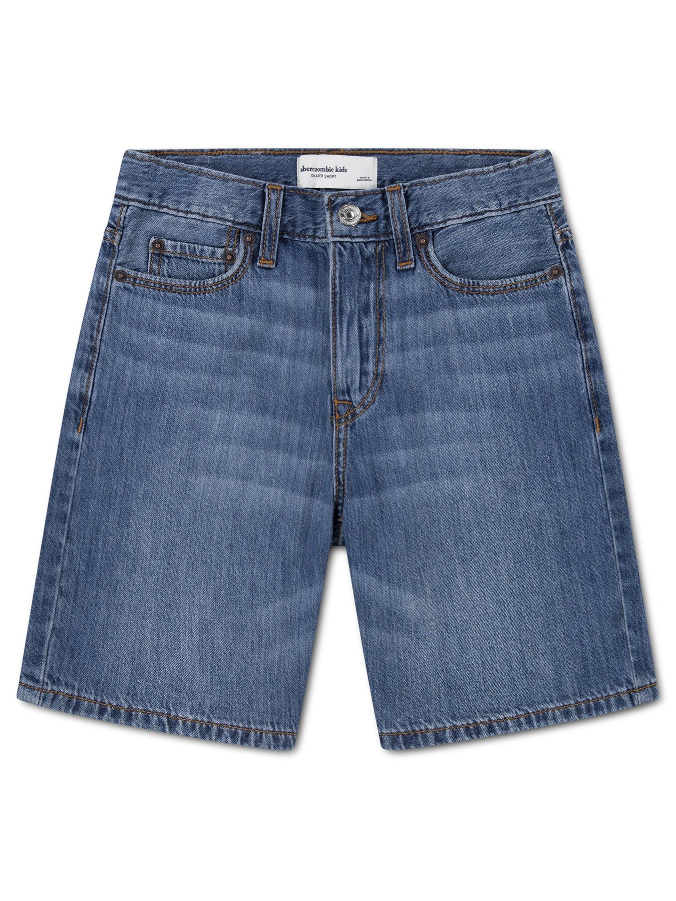 Abercrombie & Fitch Boys Long Denim Shorts - Blue