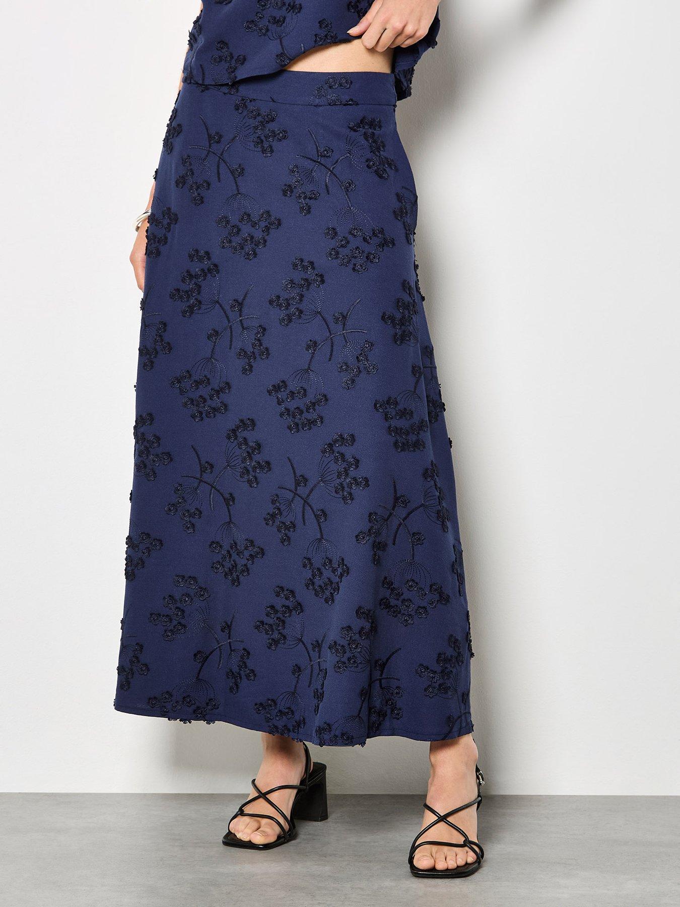 Image 1 of 4 of Apricot Dandellion Embroidered Skirt