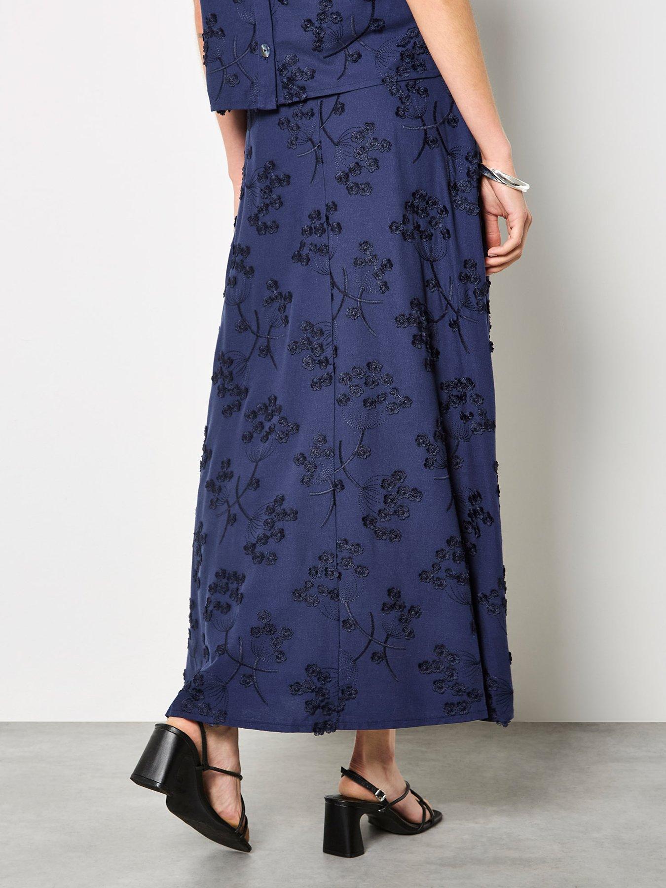 Image 2 of 4 of Apricot Dandellion Embroidered Skirt