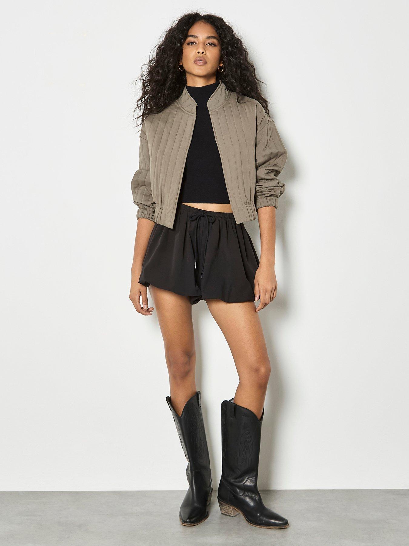 Image 3 of 4 of Apricot Bubble Hem Mini Shorts