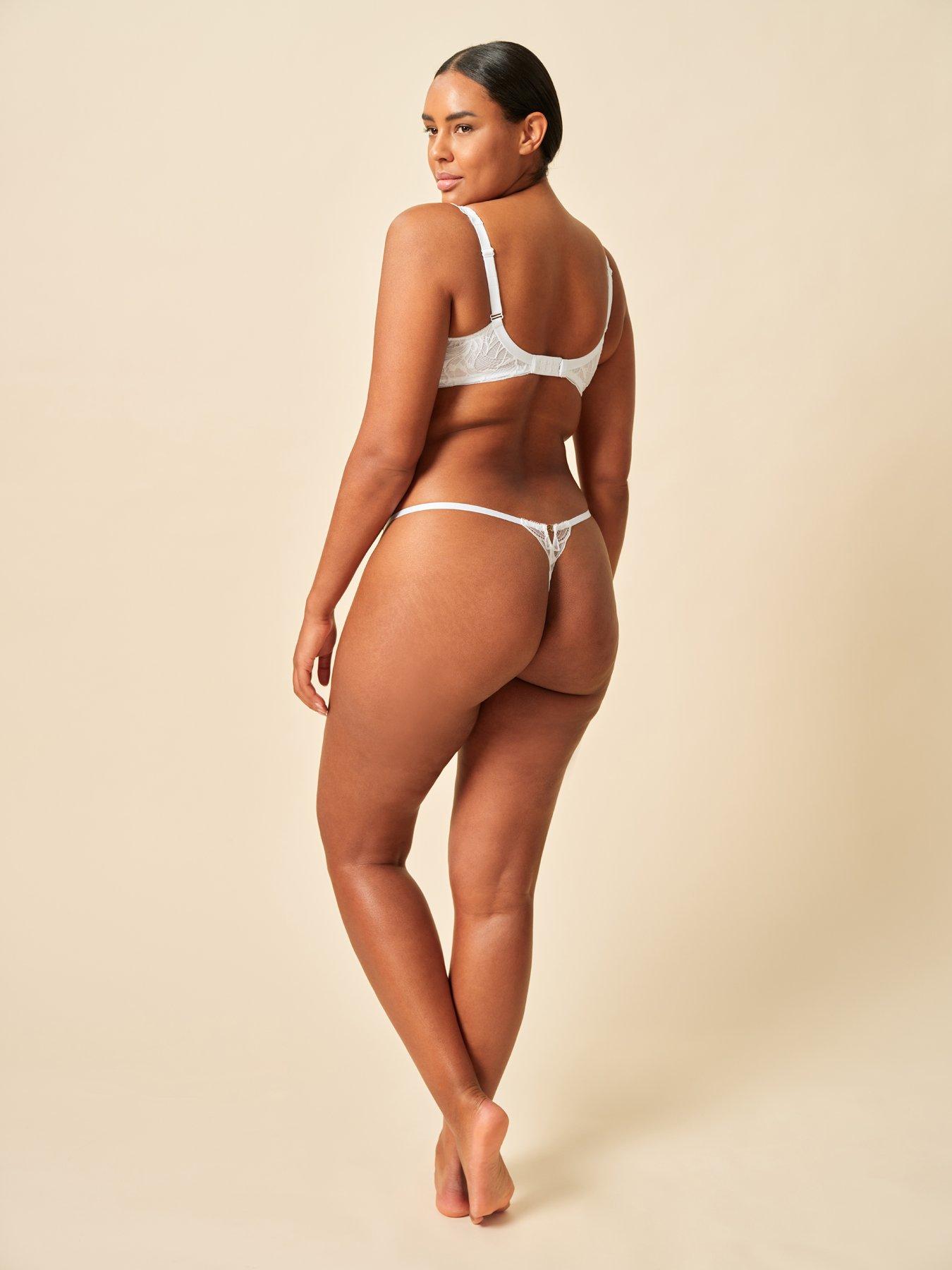 Image 2 of 6 of Gossard Lace Soiree Thong - White