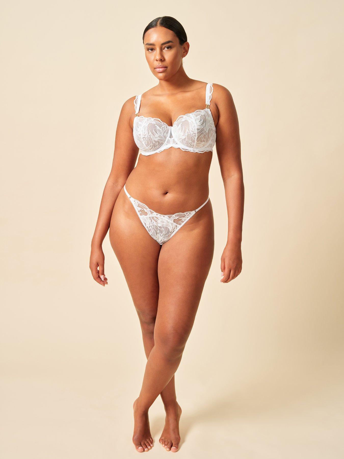 Image 3 of 6 of Gossard Lace Soiree Thong - White