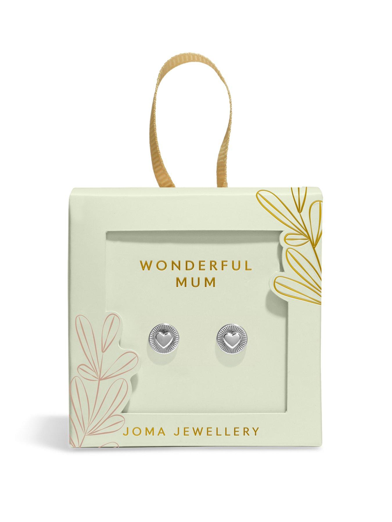 Joma Jewellery MOTHER'S DAY EARRING BOX , WONDERFUL MUM , Silver Plated , Stud Earrings