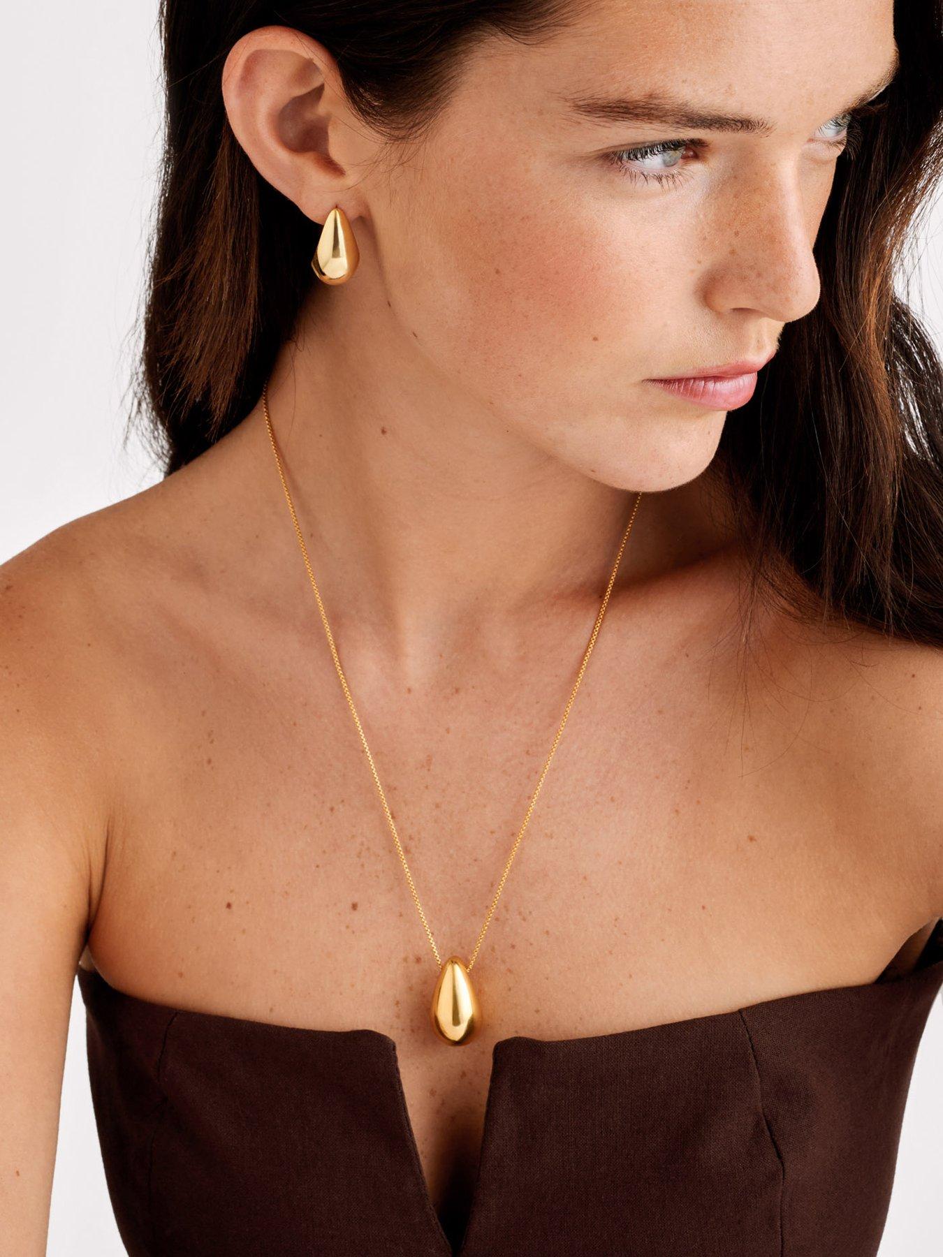 Katie Loxton AURA EARRINGS , Gold Coated , 2.35cm x 1.36cm x 1.44cm
