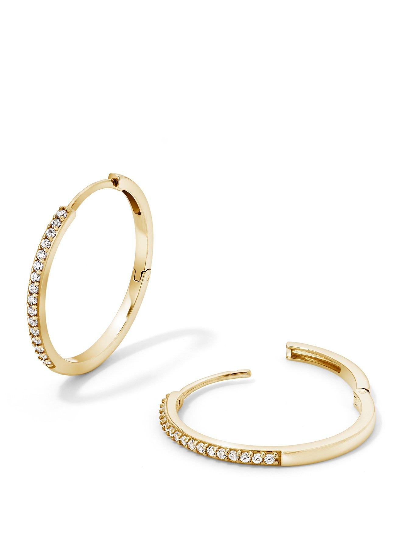 Image 1 of 4 of Created Brilliance Mira 9ct Yellow Gold 0.20ct tw. Lab Grown Diamond Hoop 22mm