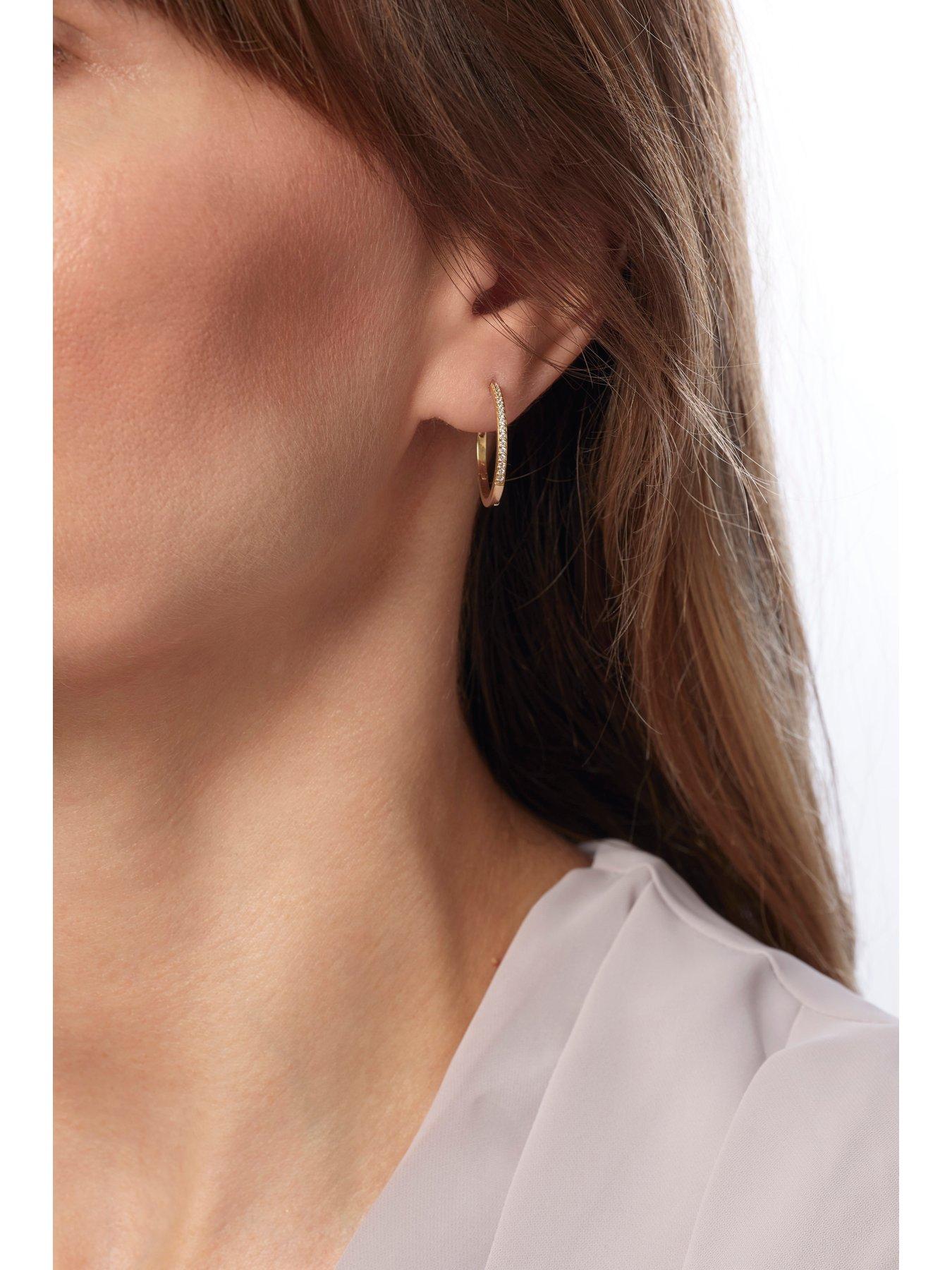 Image 2 of 4 of Created Brilliance Mira 9ct Yellow Gold 0.20ct tw. Lab Grown Diamond Hoop 22mm