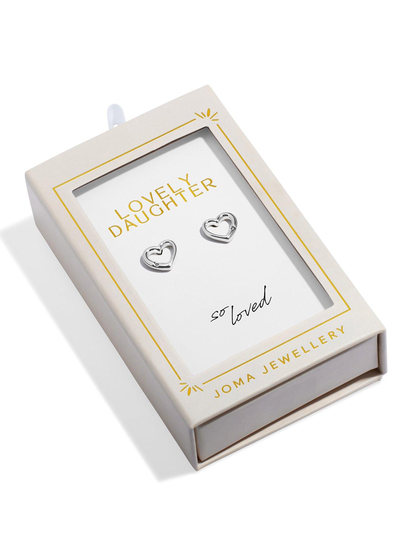 Katie Loxton MOMENTS TO SHINE , LOVELY DAUGHTER , Silver Plated , Stud Earrings