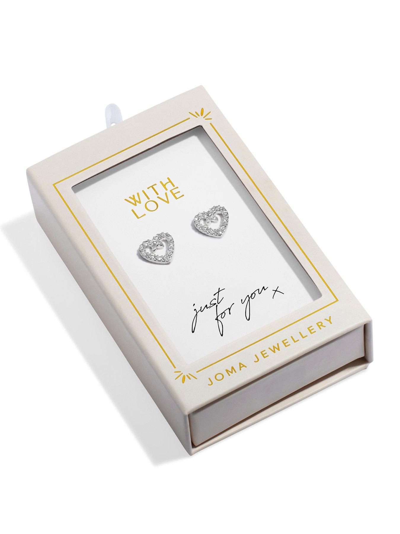 Joma Jewellery MOMENTS TO SHINE , WITH LOVE , Silver Plated , Stud Earrings