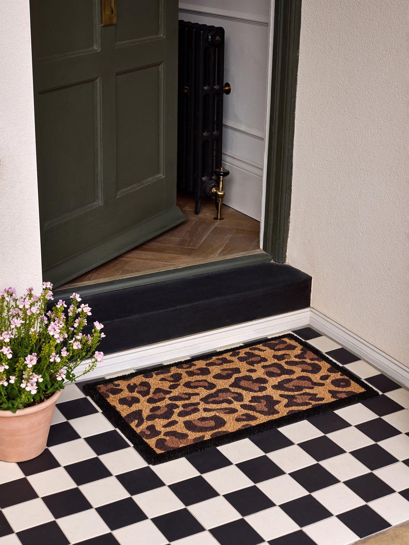 The Very Collection Leopard Border Coir Doormat 45X75Cm
