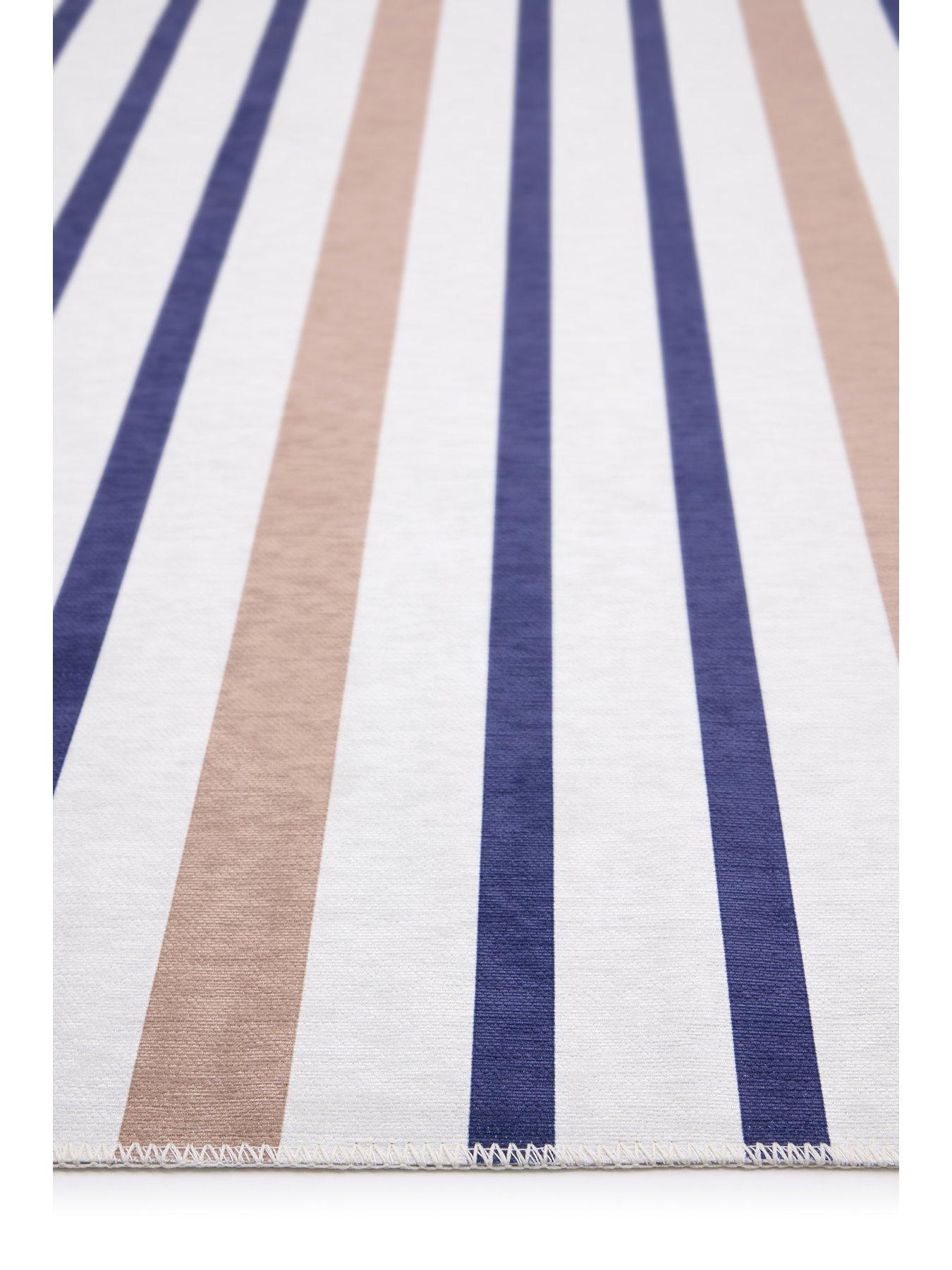 Image 5 of 6 of Very Home Coastal Washable Stripe Rug 120x170cm