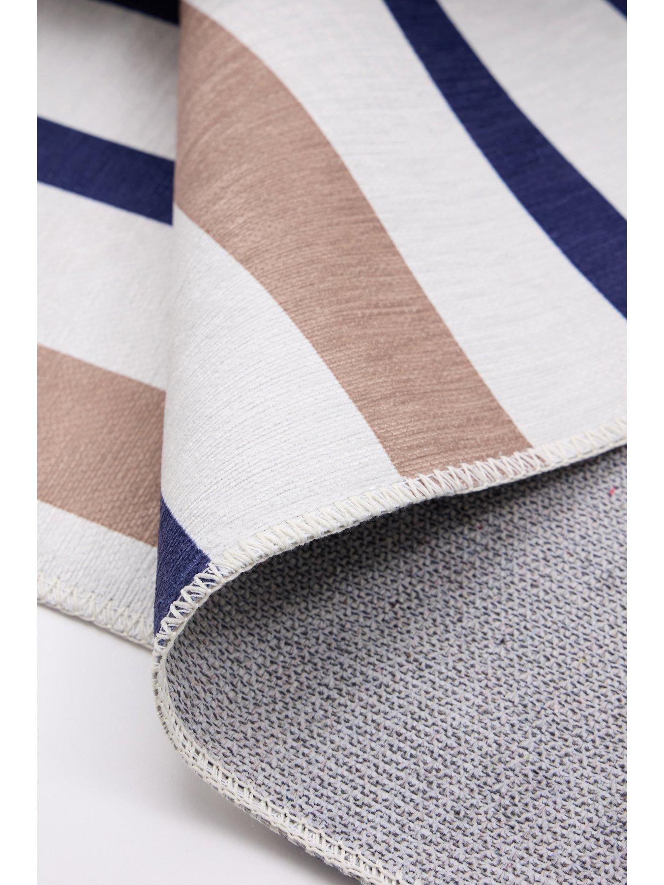 Image 6 of 6 of Very Home Coastal Washable Stripe Rug 120x170cm
