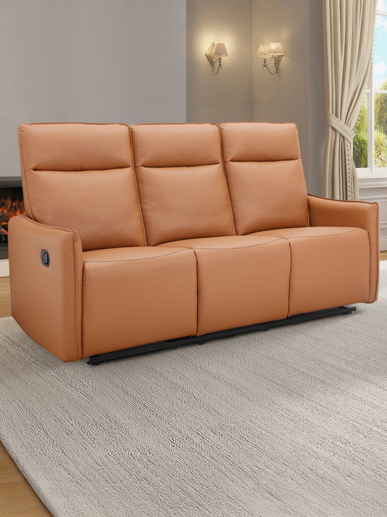 Dorel Home: Lugo Faux Leather 3 Seater Manual Recliner