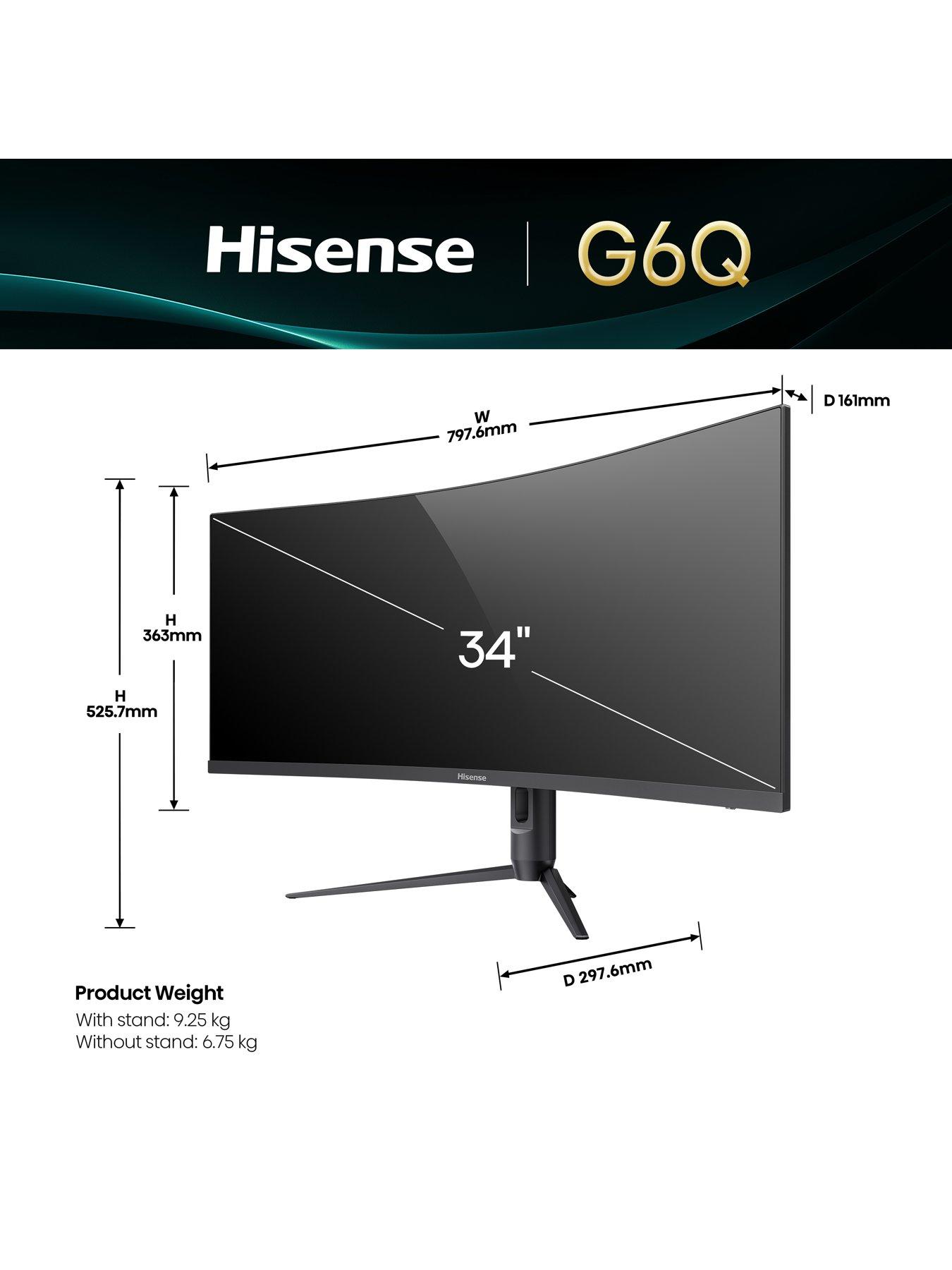 Image 2 of 7 of Hisense 34G6QUK - 34in - Ultrawide WQHD - 240Hz - Curved Gaming Monitor