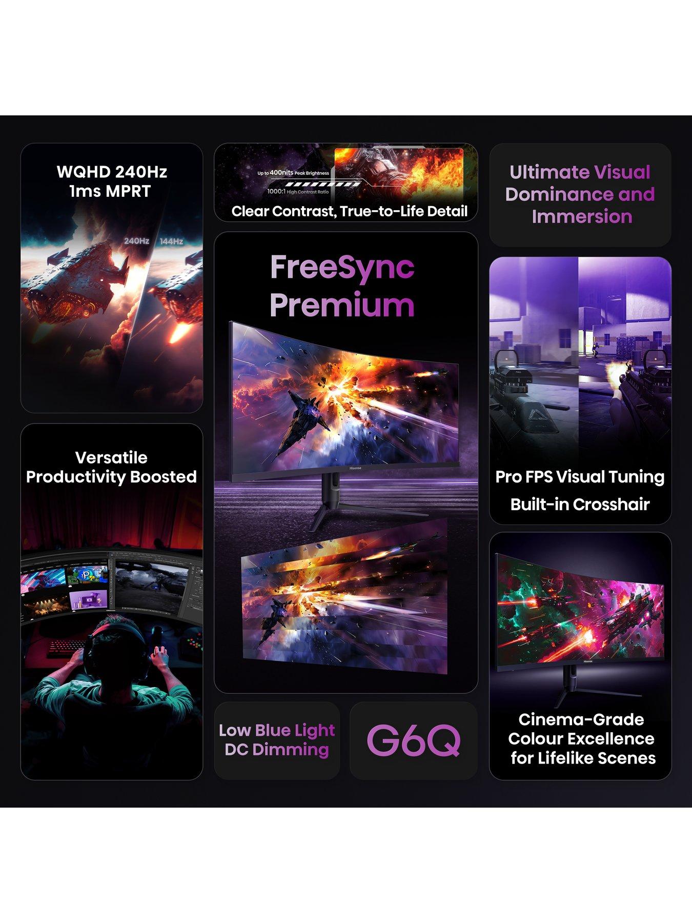 Image 3 of 7 of Hisense 34G6QUK - 34in - Ultrawide WQHD - 240Hz - Curved Gaming Monitor