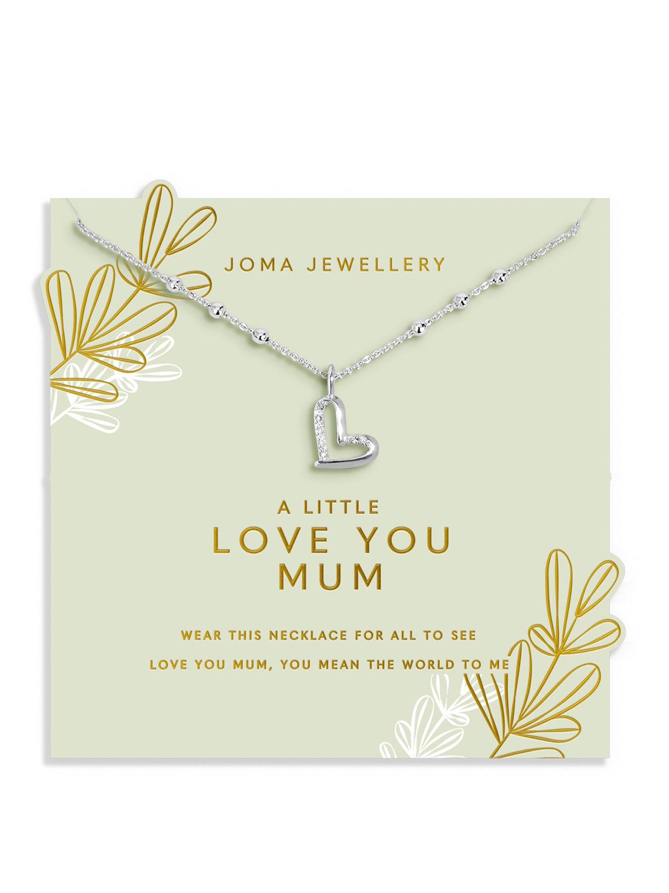 Joma Jewellery MOTHER'S DAY NECKLACE A LITTLE , LOVE YOU MUM , Silver Plated , Necklace , 46cm + 5cm extender