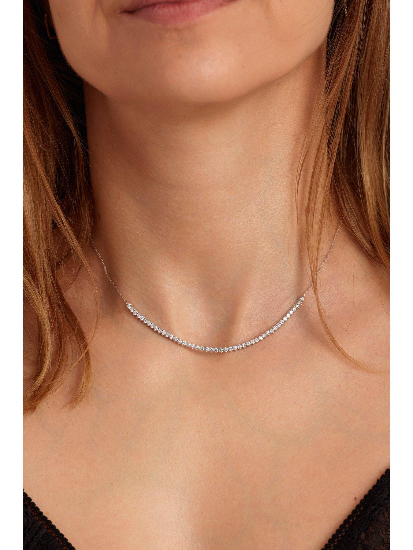 Image 2 of 4 of Created Brilliance Harriet 9ct White Gold 1.52ct Lab Grown Diamond Tennis Necklace 18 Inches