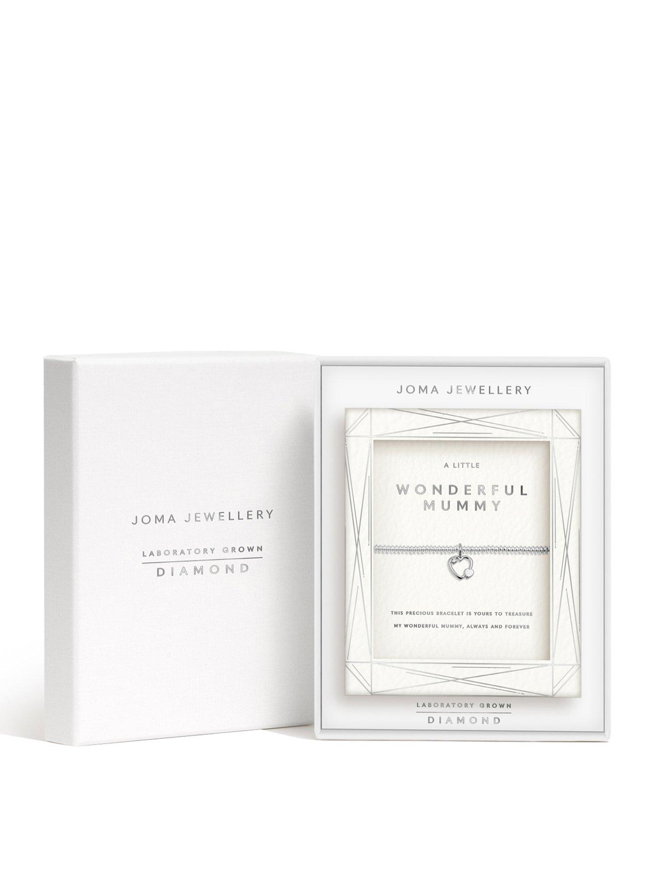 Joma Jewellery LABORATORY GROWN DIAMOND A LITTLE , WONDERFUL MUMMY , Silver Plated , Bracelet , 17.5cm stretch