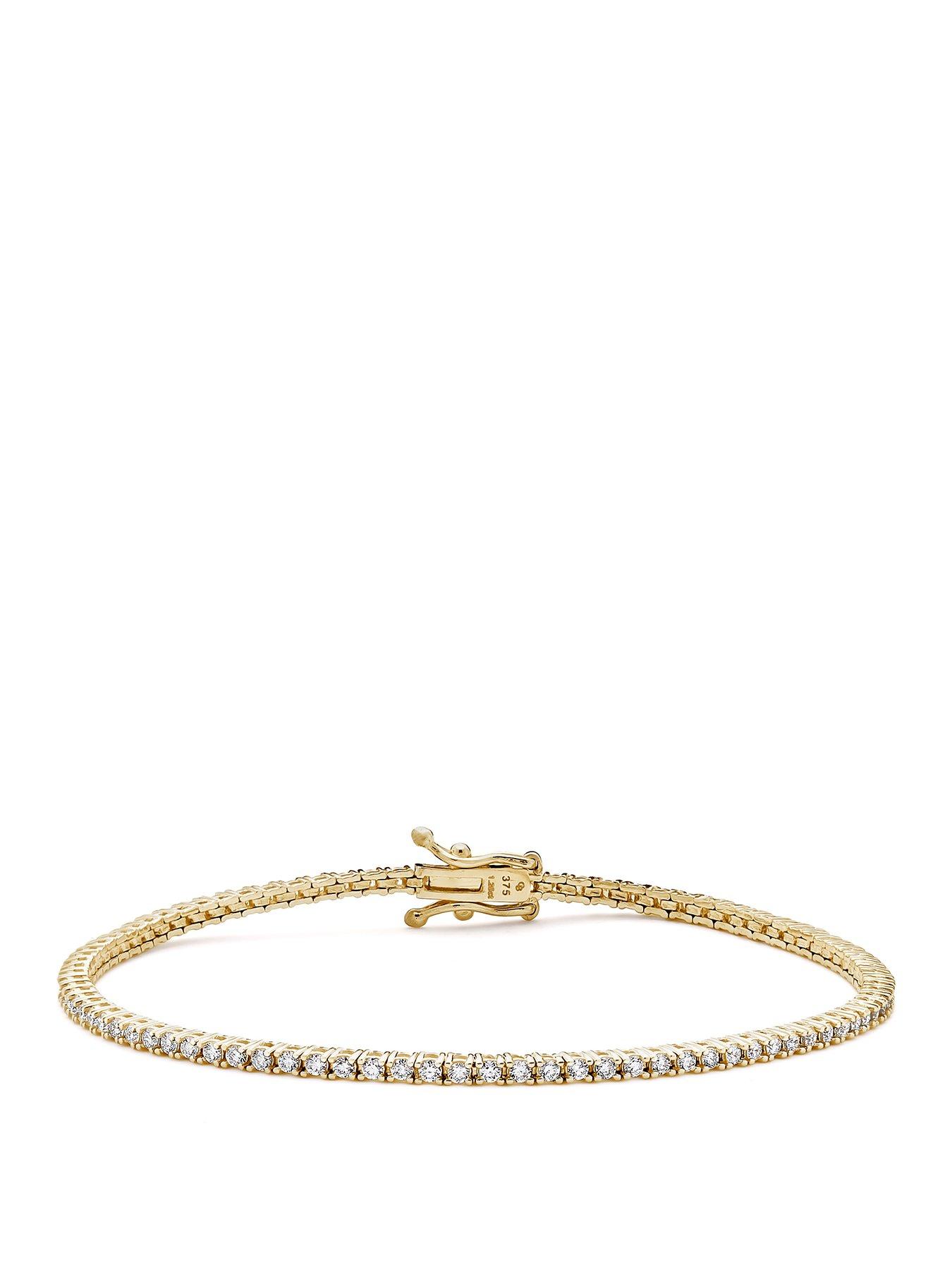 Created Brilliance Penelope 9ct Yellow Gold 1.25ct tw Lab-Grown Diamond Tennis Bracelet 7 Inches