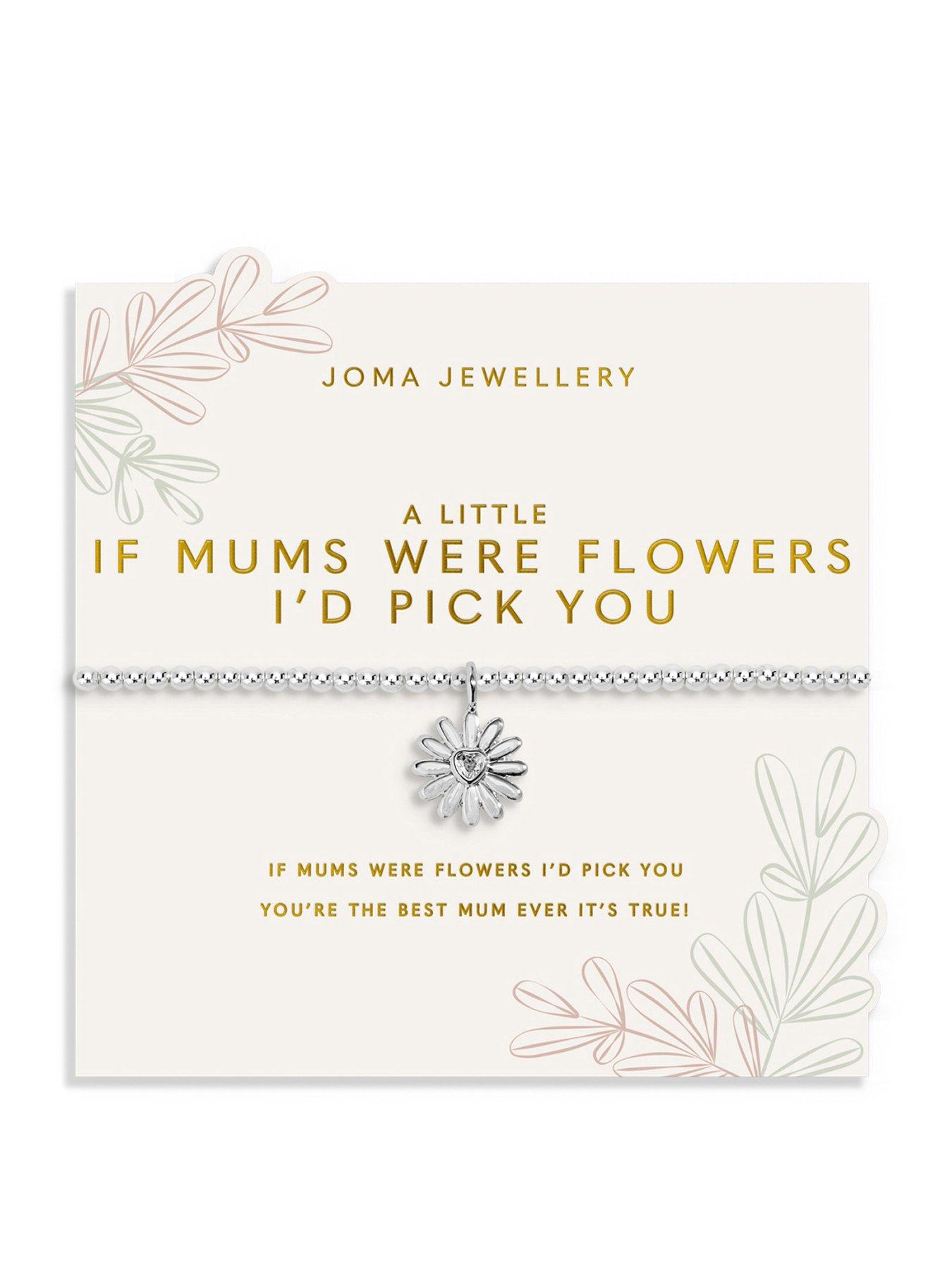 Katie Loxton MOTHER'S DAY A LITTLE , IF MUMS WERE FLOWERS I'D PICK YOU , Silver Plated , Bracelet , 17.5cm stretch