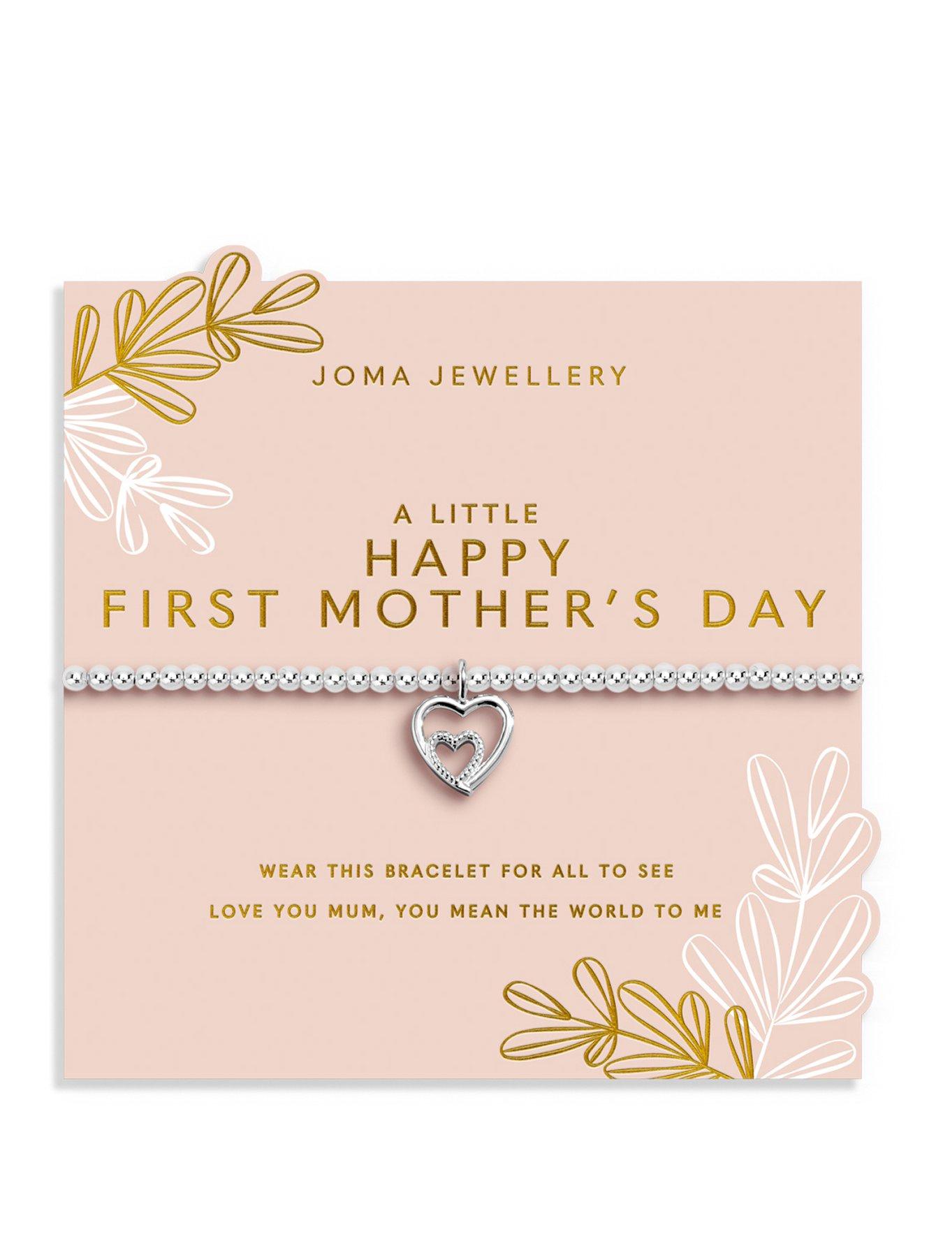 Joma Jewellery MOTHER'S DAY A LITTLE , HAPPY FIRST MOTHER'S DAY , Silver Plated , Bracelet , 17.5cm stretch