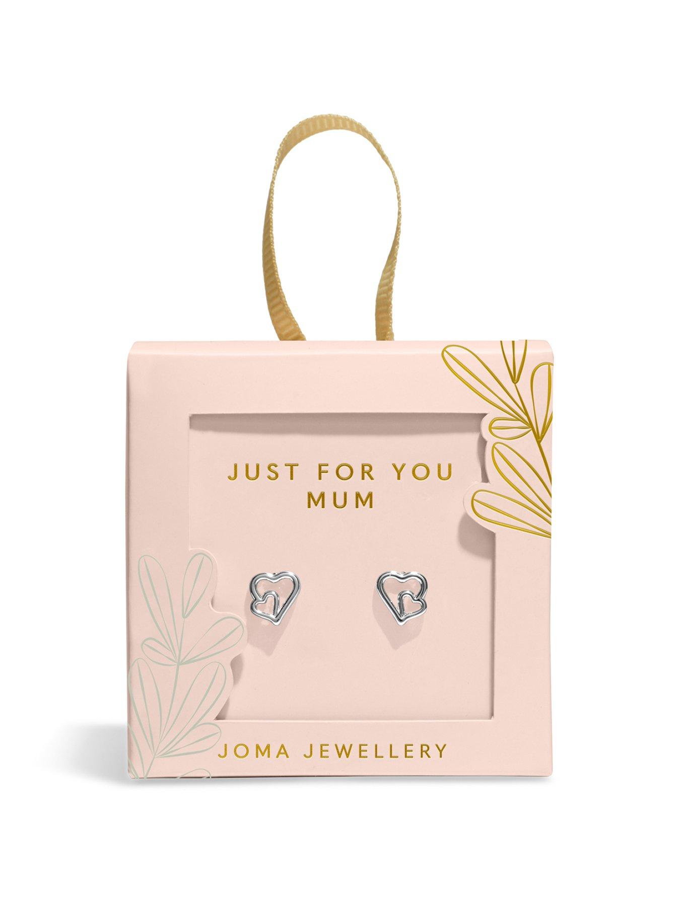 Joma Jewellery MOTHER'S DAY EARRING BOX , JUST FOR YOU MUM , Silver Plated , Stud Earrings