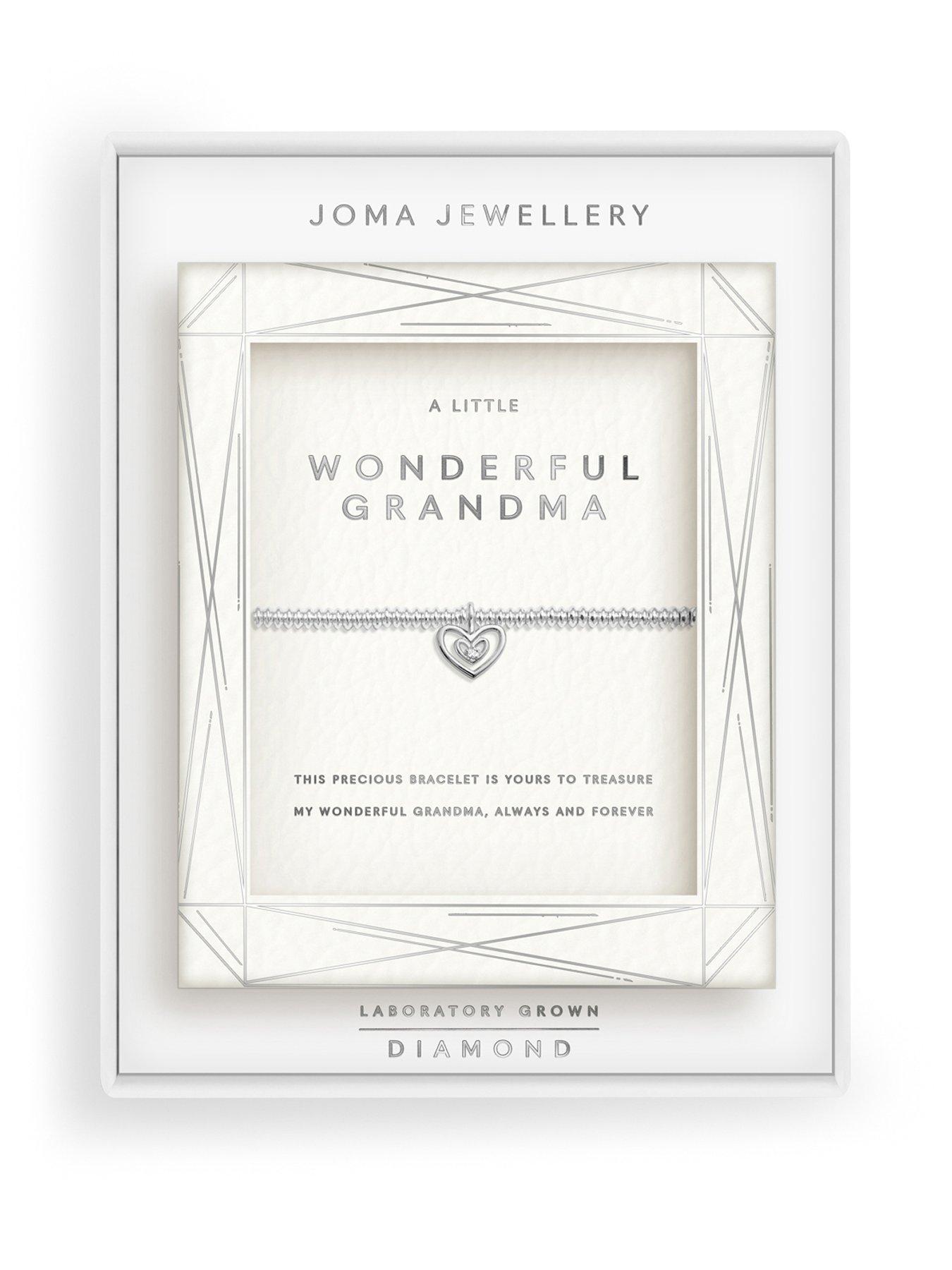 Joma Jewellery LABORATORY GROWN DIAMOND A LITTLE , WONDERFUL GRANDMA , Silver Plated , Bracelet , 17.5cm stretch