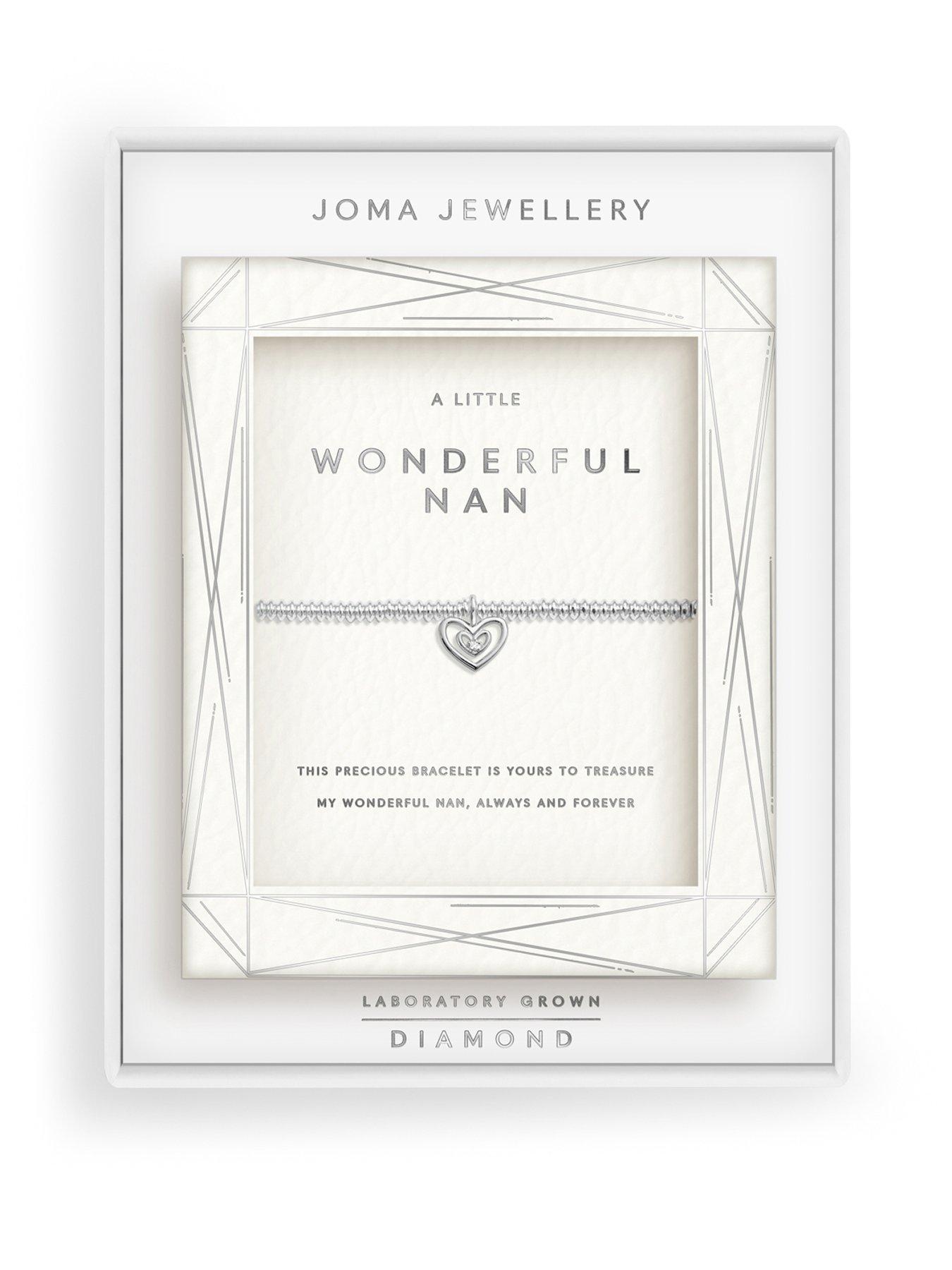 Joma Jewellery LABORATORY GROWN DIAMOND A LITTLE , WONDERFUL NAN , Silver Plated , Bracelet , 17.5cm stretch