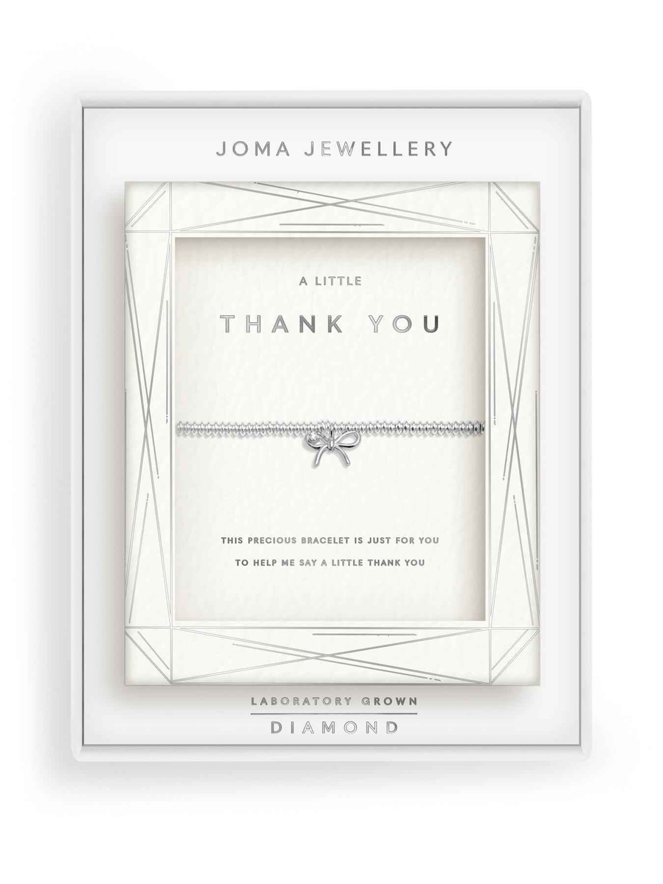 Joma Jewellery LABORATORY GROWN DIAMOND A LITTLE , THANK YOU , Silver Plated , Bracelet , 17.5cm stretch