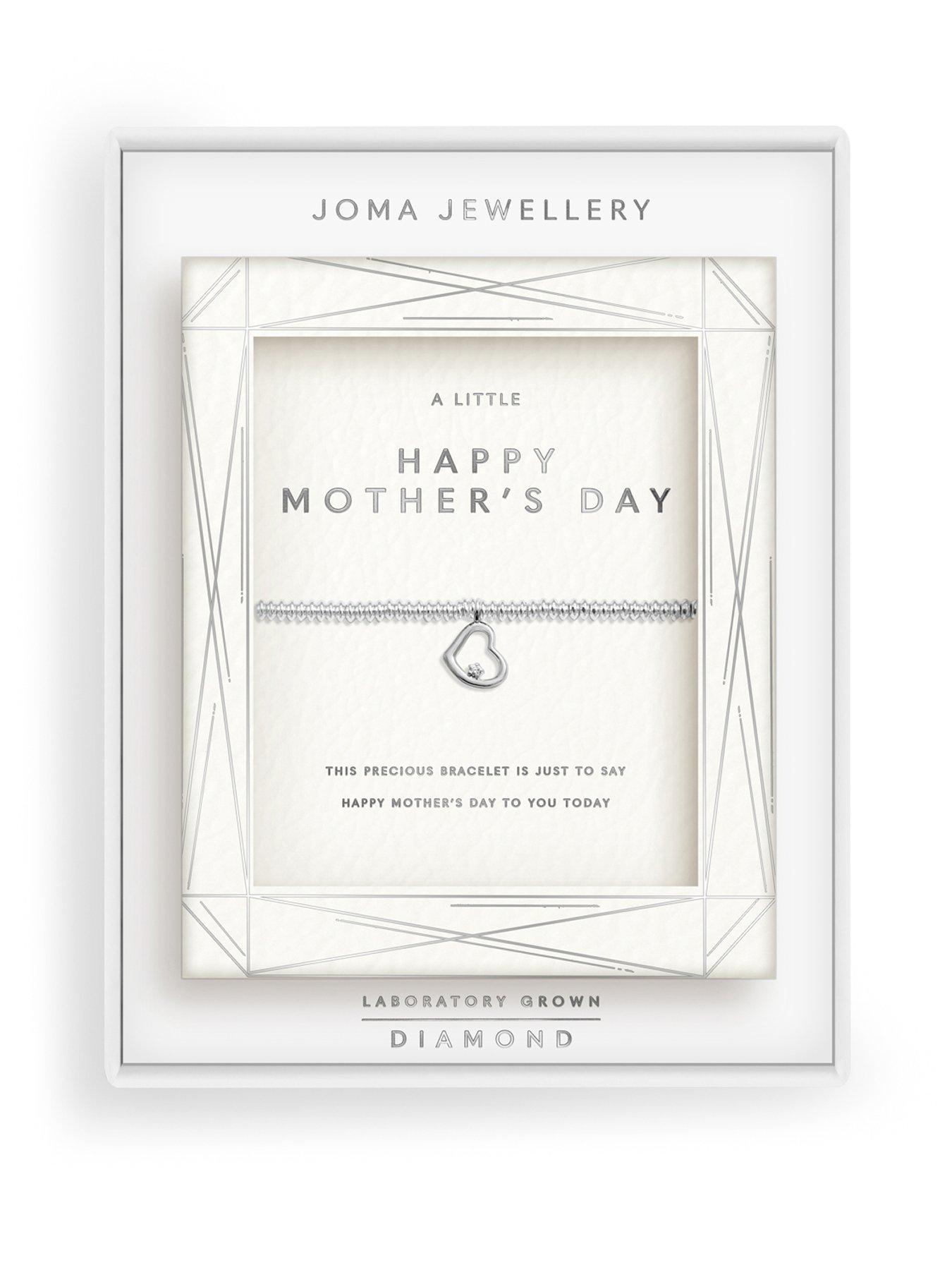 Joma Jewellery LABORATORY GROWN DIAMOND A LITTLE , HAPPY MOTHER'S DAY , Silver Plated , Bracelet , 17.5cm stretch