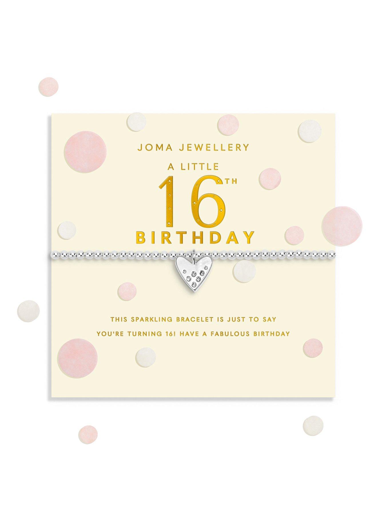 Katie Loxton CONFETTI A LITTLE , 16TH BIRTHDAY , Silver Plated , Bracelet , 17.5cm stretch