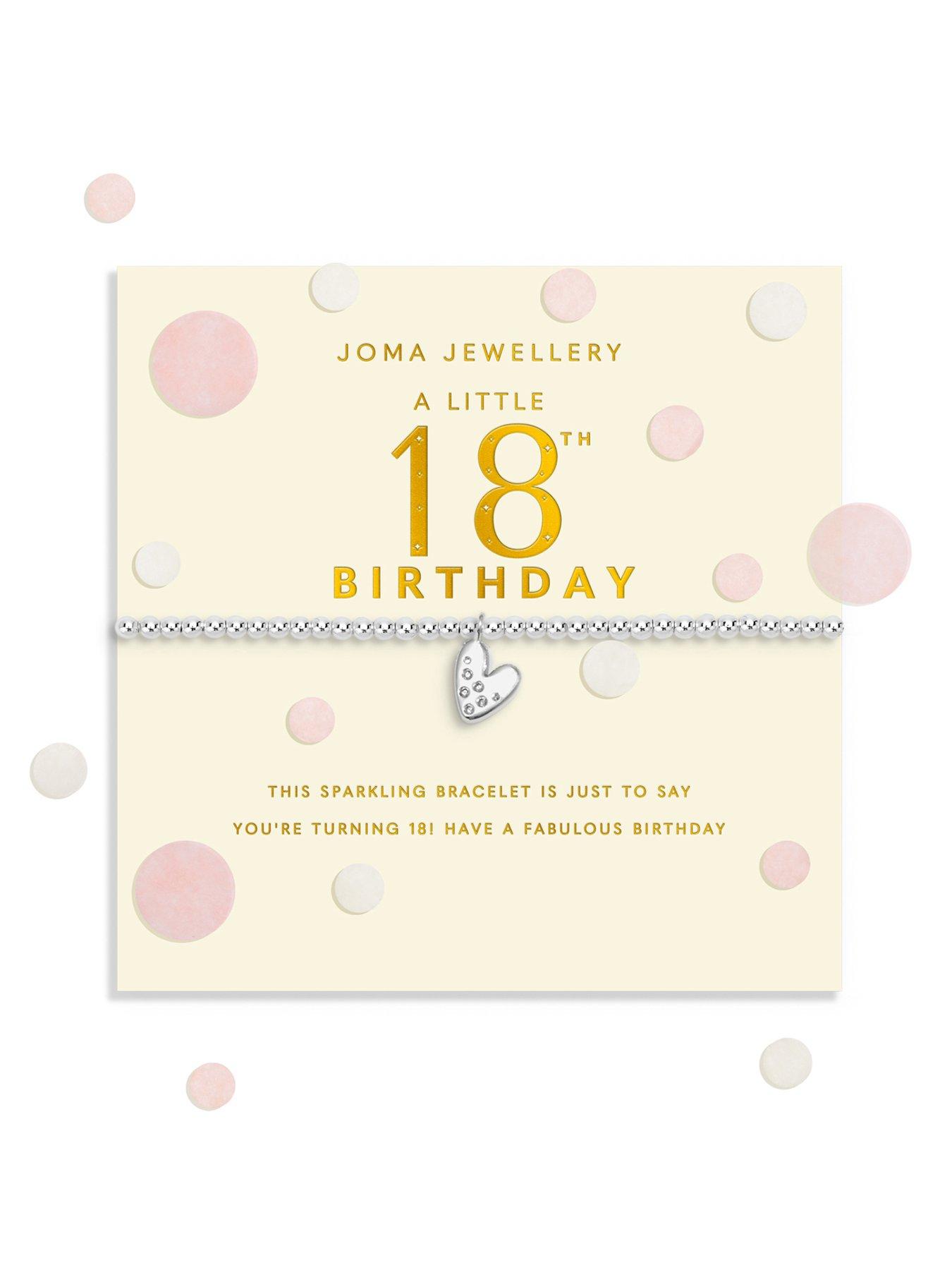 Joma Jewellery CONFETTI A LITTLE , 18TH BIRTHDAY , Silver Plated , Bracelet , 17.5cm stretch