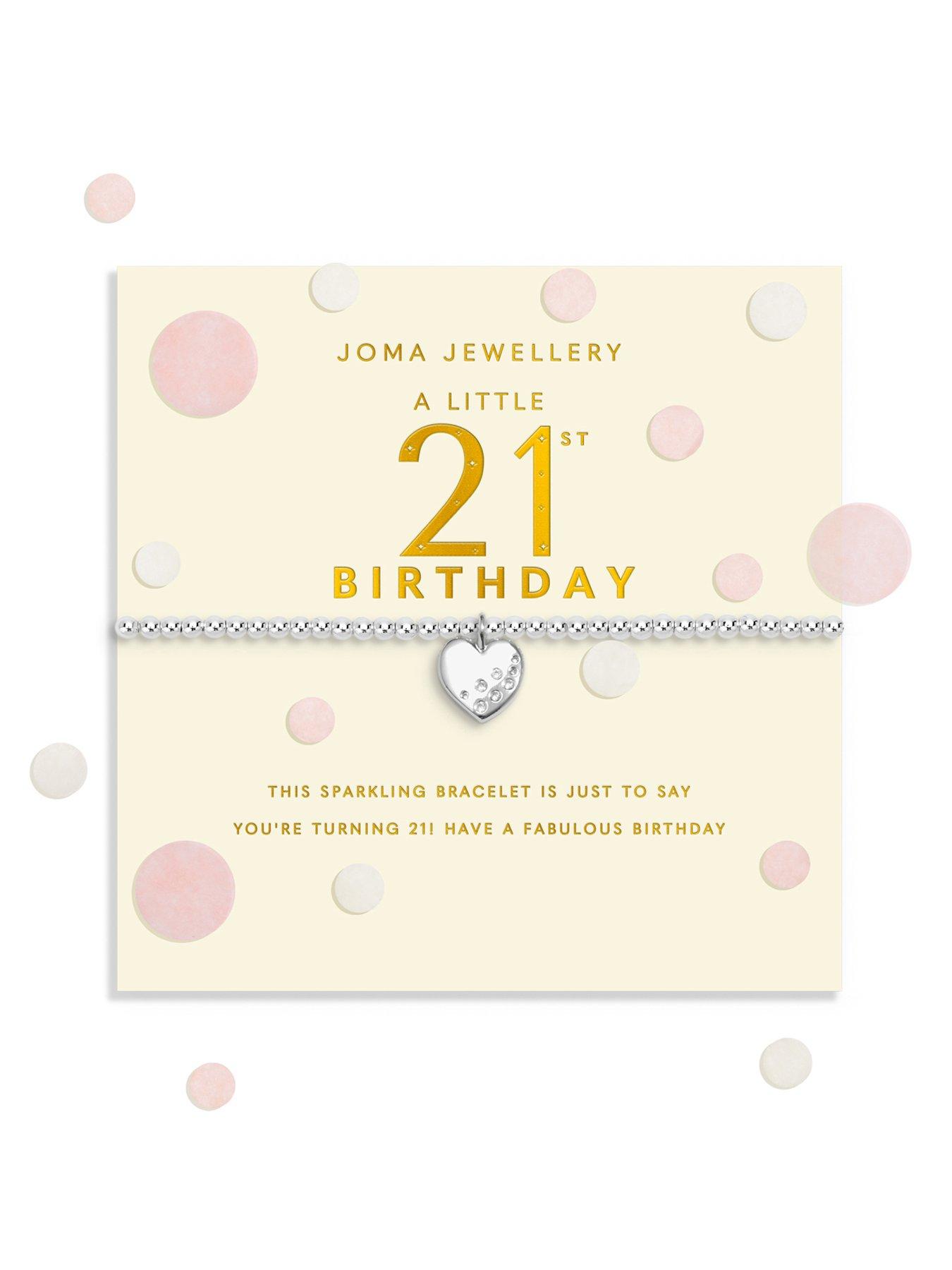 Katie Loxton CONFETTI A LITTLE , 21ST BIRTHDAY , Silver Plated , Bracelet , 17.5cm stretch