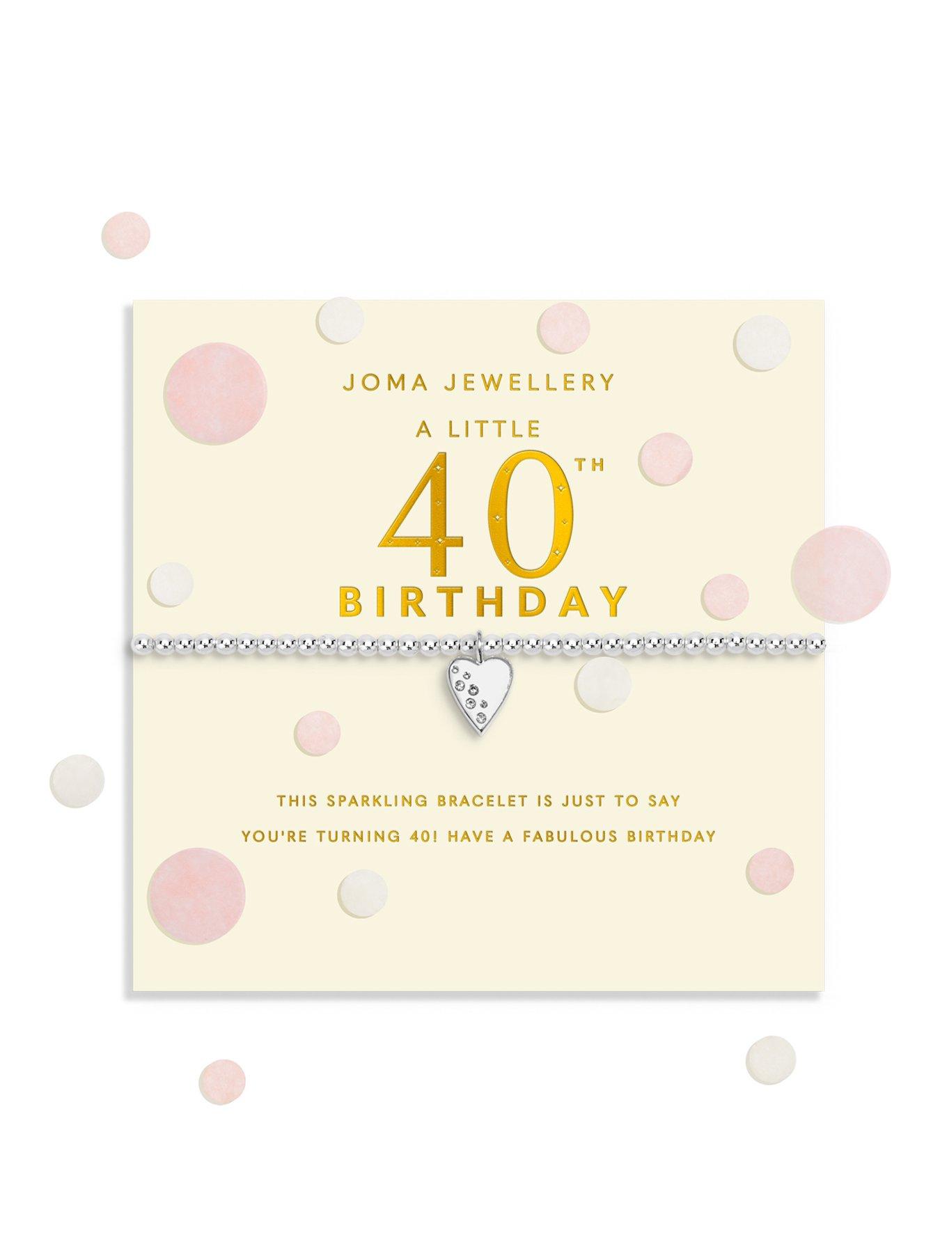 Katie Loxton CONFETTI A LITTLE , 40TH BIRTHDAY , Silver Plated , Bracelet , 17.5cm stretch