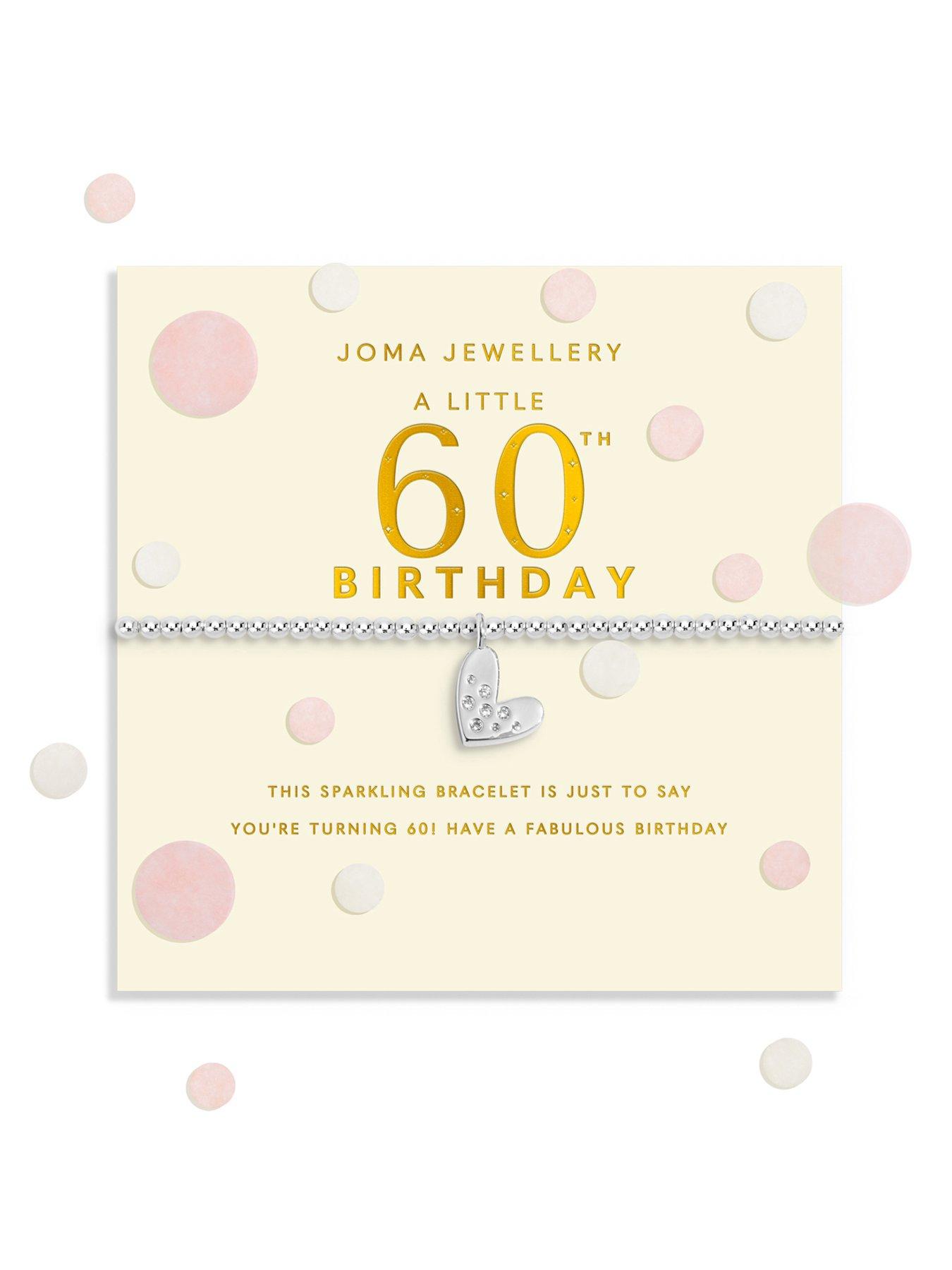 Joma Jewellery CONFETTI A LITTLE , 60TH BIRTHDAY , Silver Plated , Bracelet , 17.5cm stretch