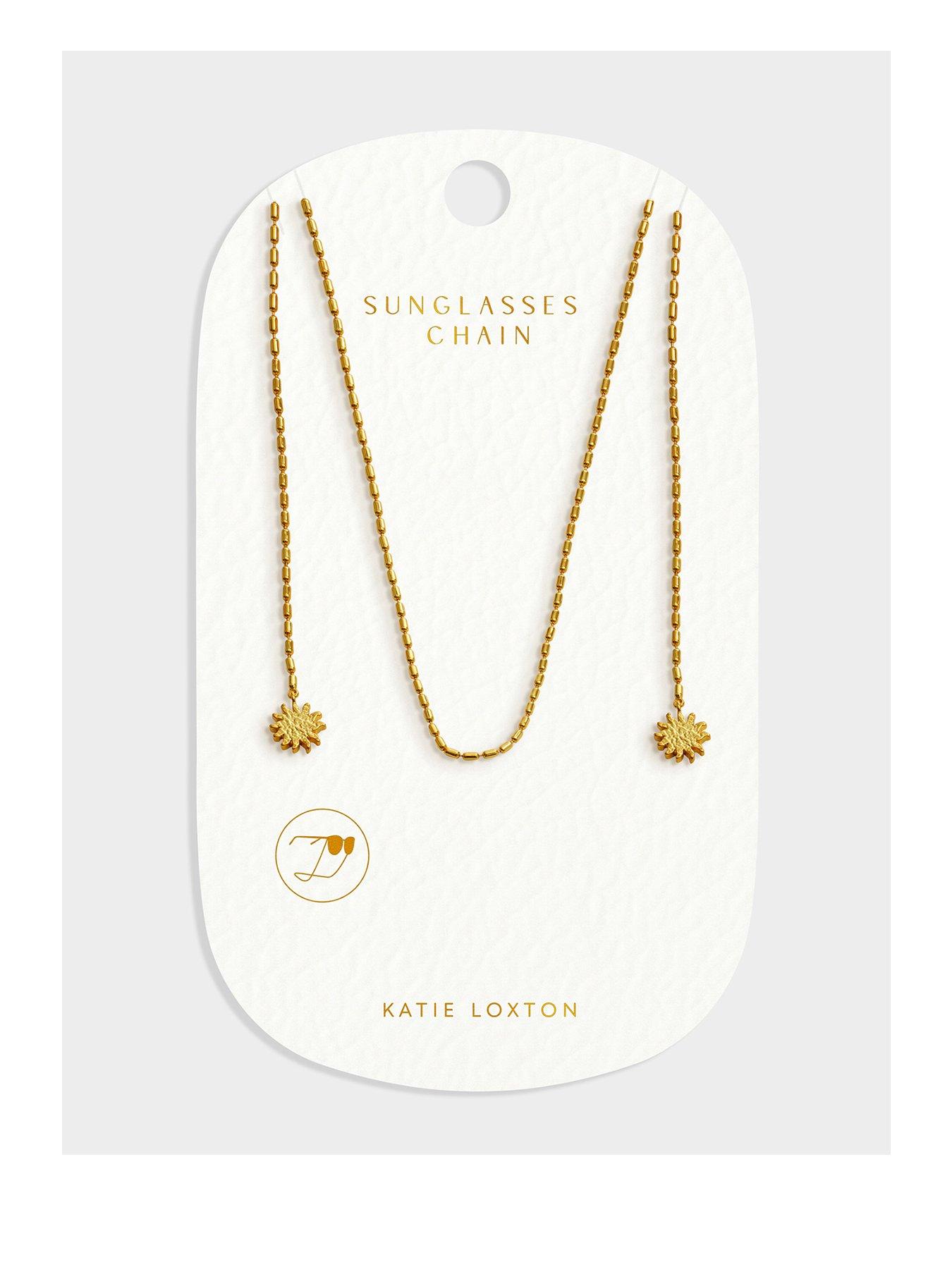 Katie Loxton SOLESI SUN SUNGLASSES CHAIN , Gold Coated , 65cm